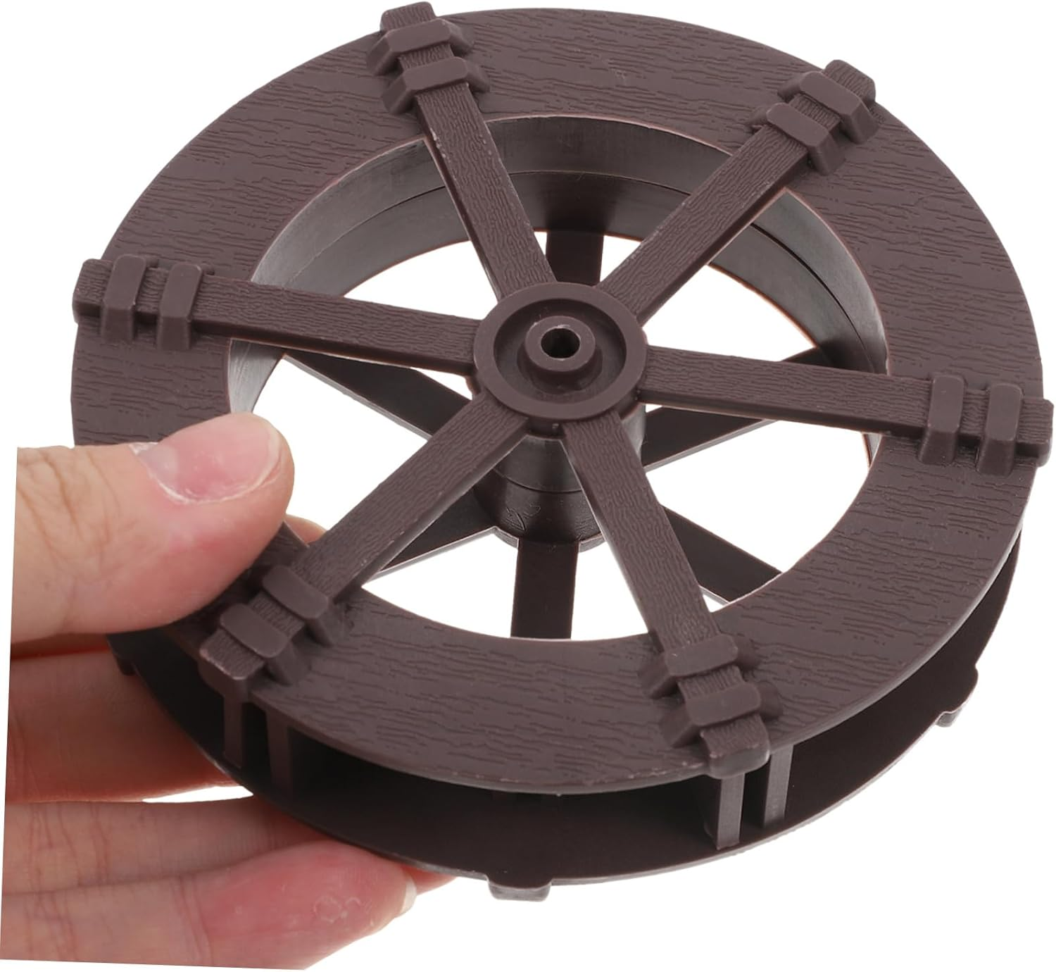 HOMOCONO 2Pcs Aquarium Windmill Water Wheel Fountain Decoration Realistic Brown Fish Tank Micro Landscape Ornament Easy to Install DIY Water Feature for Aquatic Environments image number 4