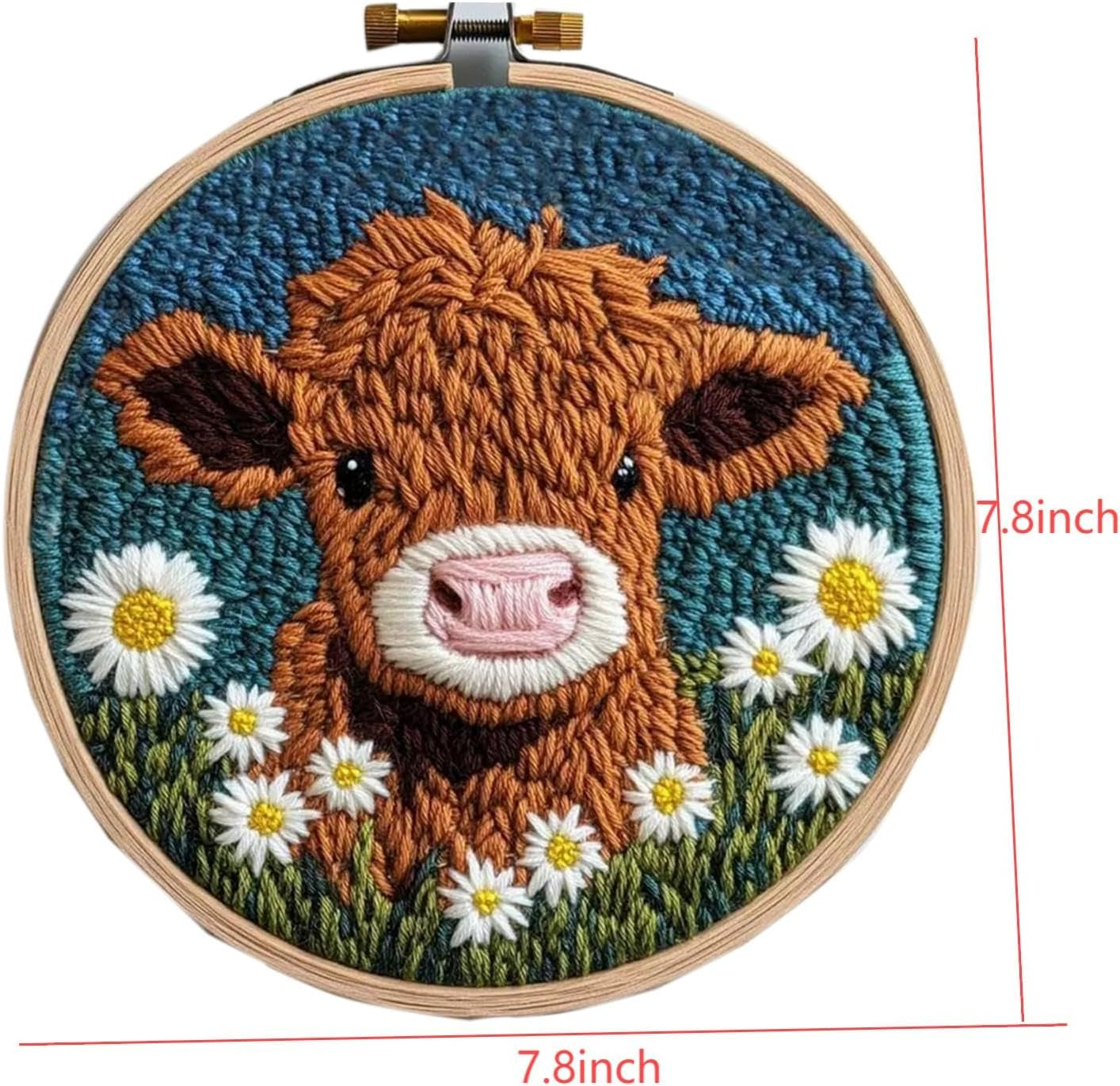Embroidery Beginners Kit: Learn 37 Stitches Suitable for Adults and Children. the Kit Includes Stitch Practice and Everything for Bead Embroidery. (Highland Cow) image number 2