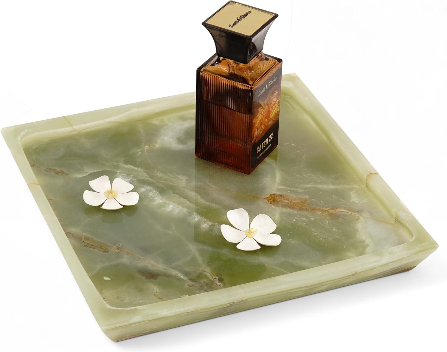 Radicaln Marble Serving Tray 10" Inches Green Handmade Square Tray for Party Supplies Ideal Food & Cafeteria Trays for Kitchen, Serving Dishes & Platter