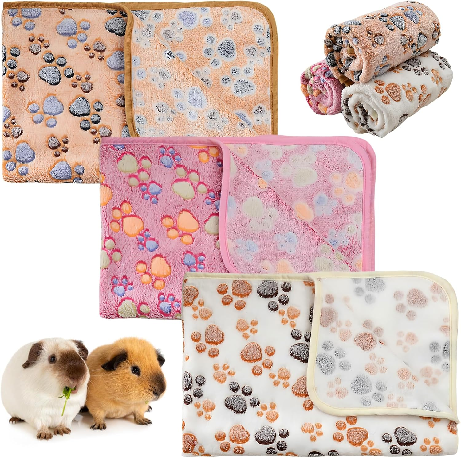 WIYETY Pack of 3 40 X 60 Cm Waterproof Guinea Pig Blankets: Guinea Pig Fleece Blankets Washable Small Animal Fleece, Warm Fluffy Puppy Blanket for Kittens Small Animal Mats, for Rabbits, Hamsters image number 6