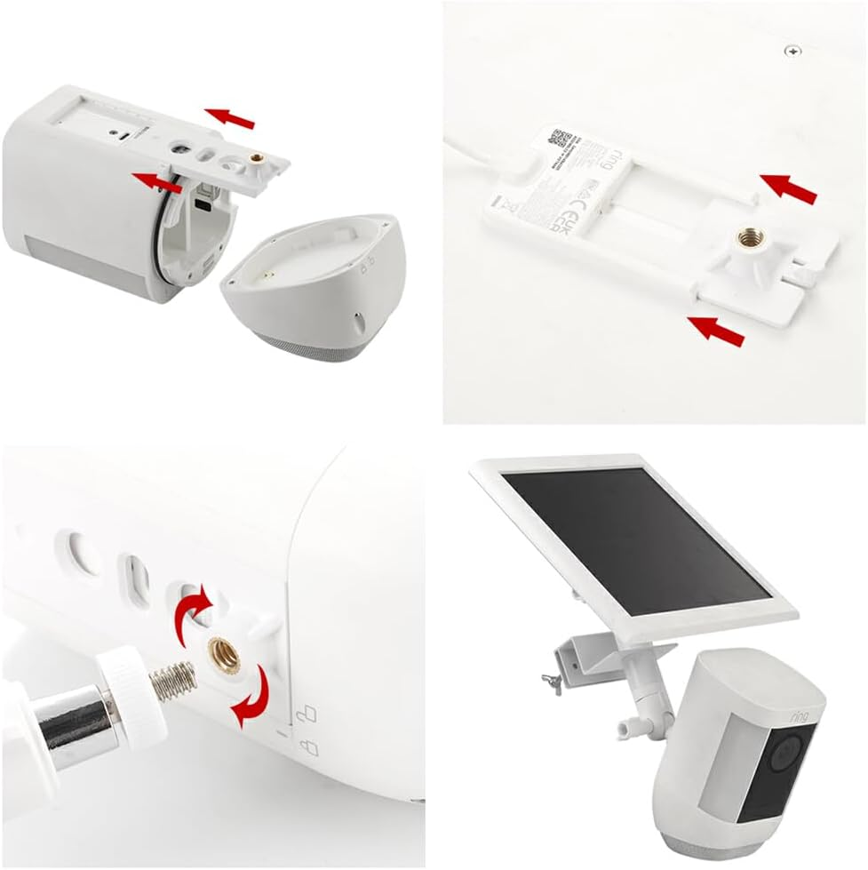 SUIOPPYUW No-Drill Gutter Mount for Eufycam Securely Clip Camera in Minutes for Security Stainless Steel Mounting Bracket, White image number 1