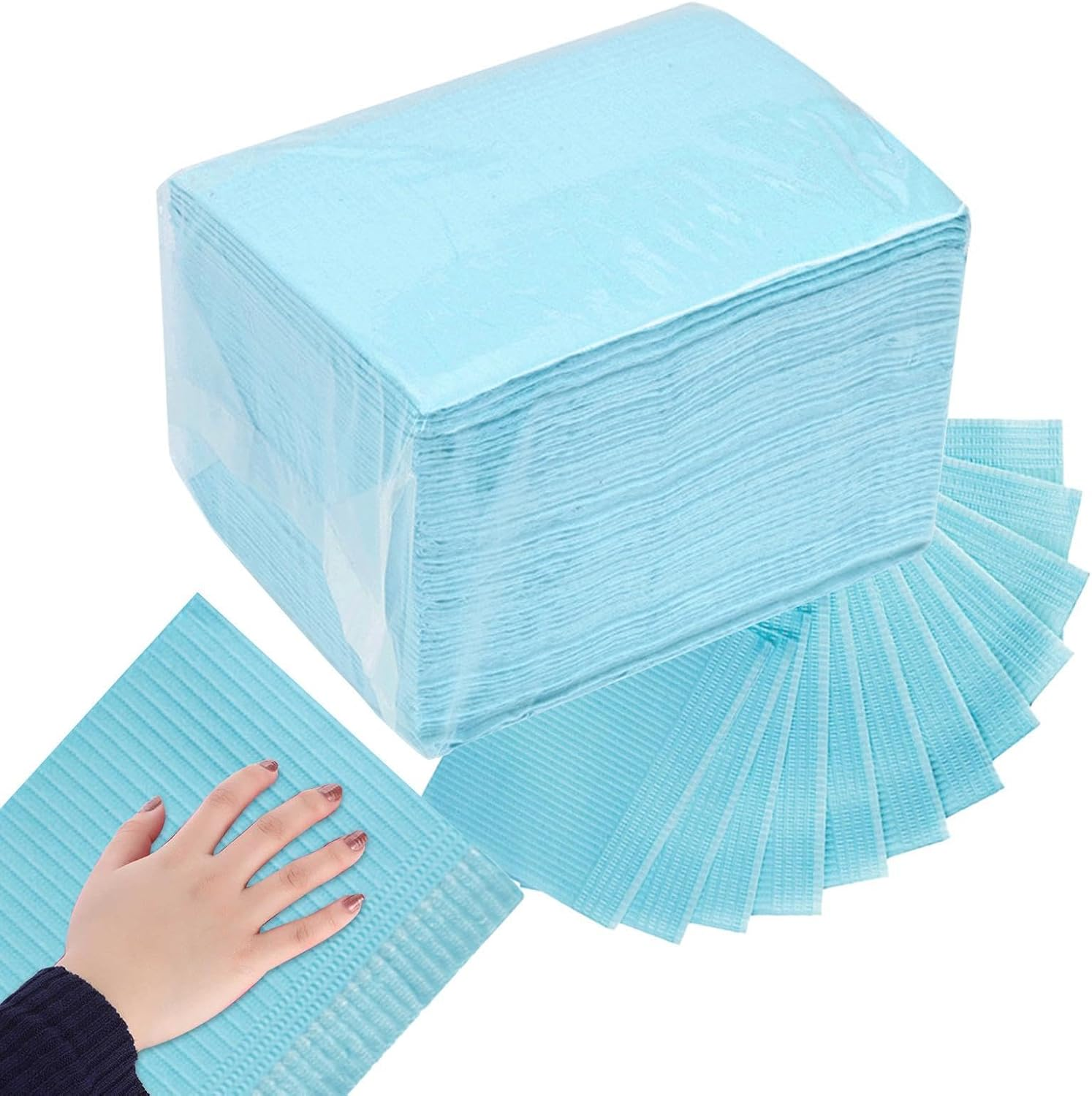 Table Mats - 50Pcs Manicure Table Mat Nail Tech Sheets, Paper Towels for Nail Techs, Waterproof Nail Mats,Water Absorbing, 3-Layer Design, Clean Pads for Manicure Professionals Beginners - Purple image number 5