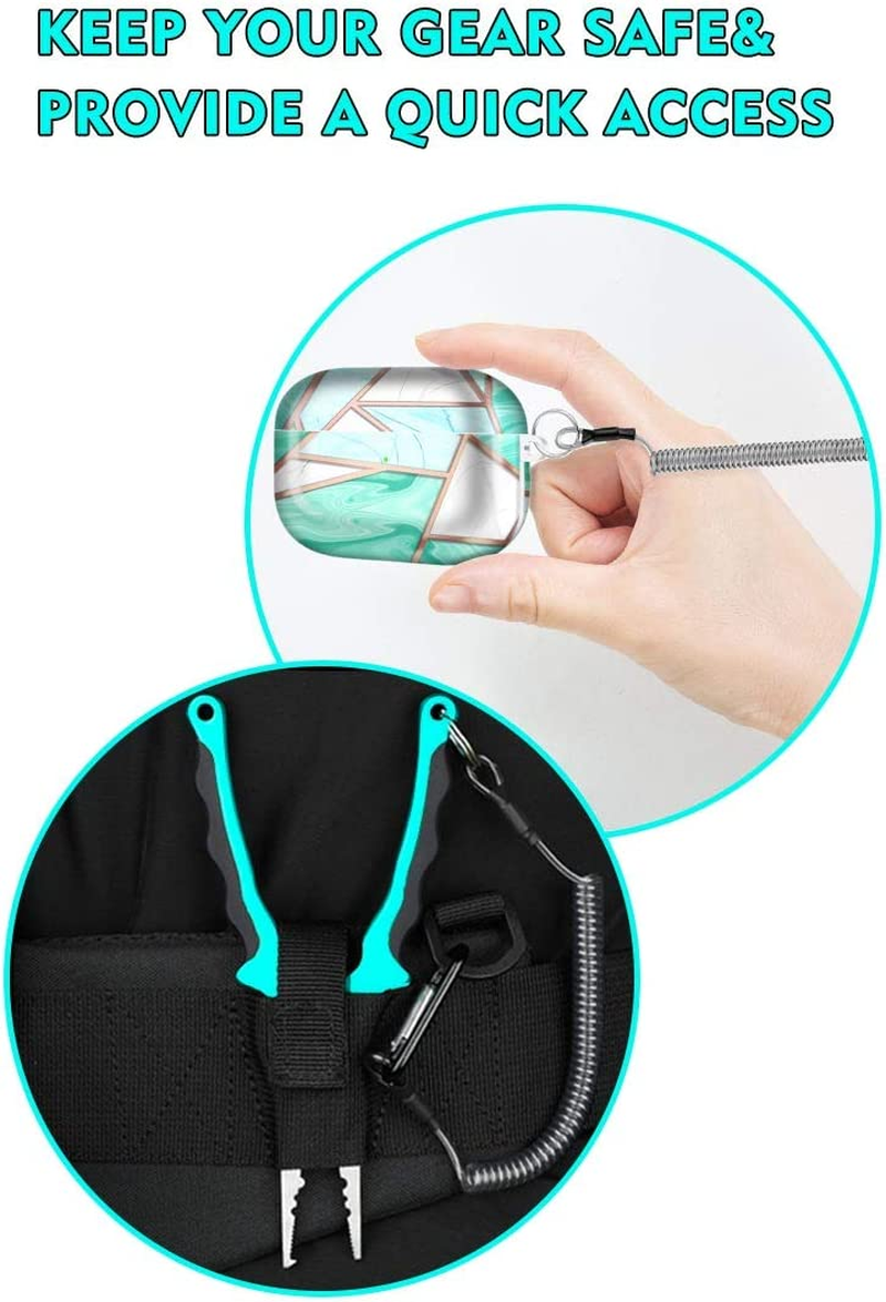 Hekodonk Flexible Anti-Lost Spring Coil Leash Cord Safety Ropes Retractable Lines Elastic Wrist Band with Stainless Steel Snap Hook Keychain Ring Carabiner,Silver image number 5