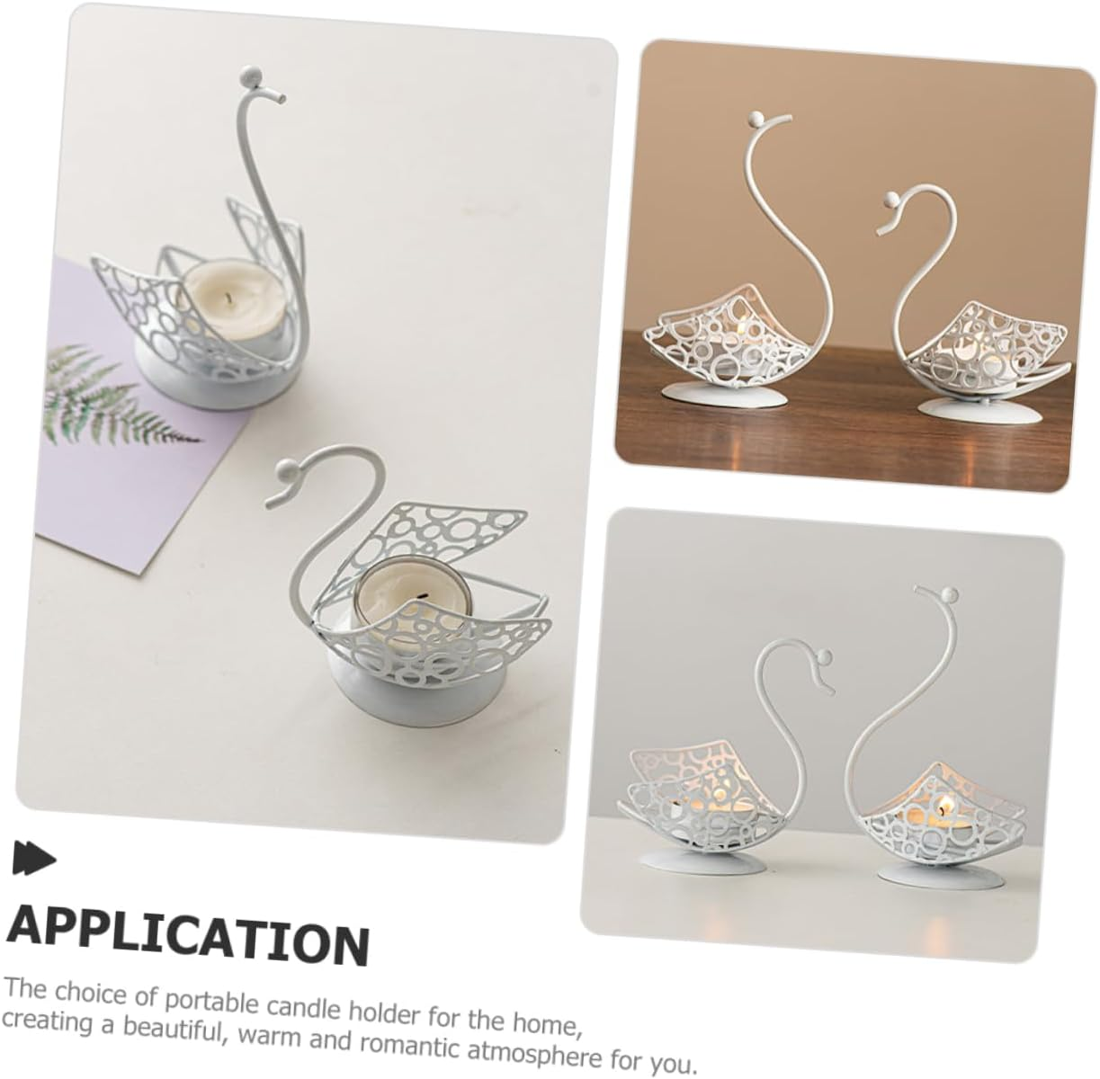 Yardenfun 2Pcs Elegant Swan Shape Candle Holders Sturdy Iron Decorative Candlestick Holders for Home Decor