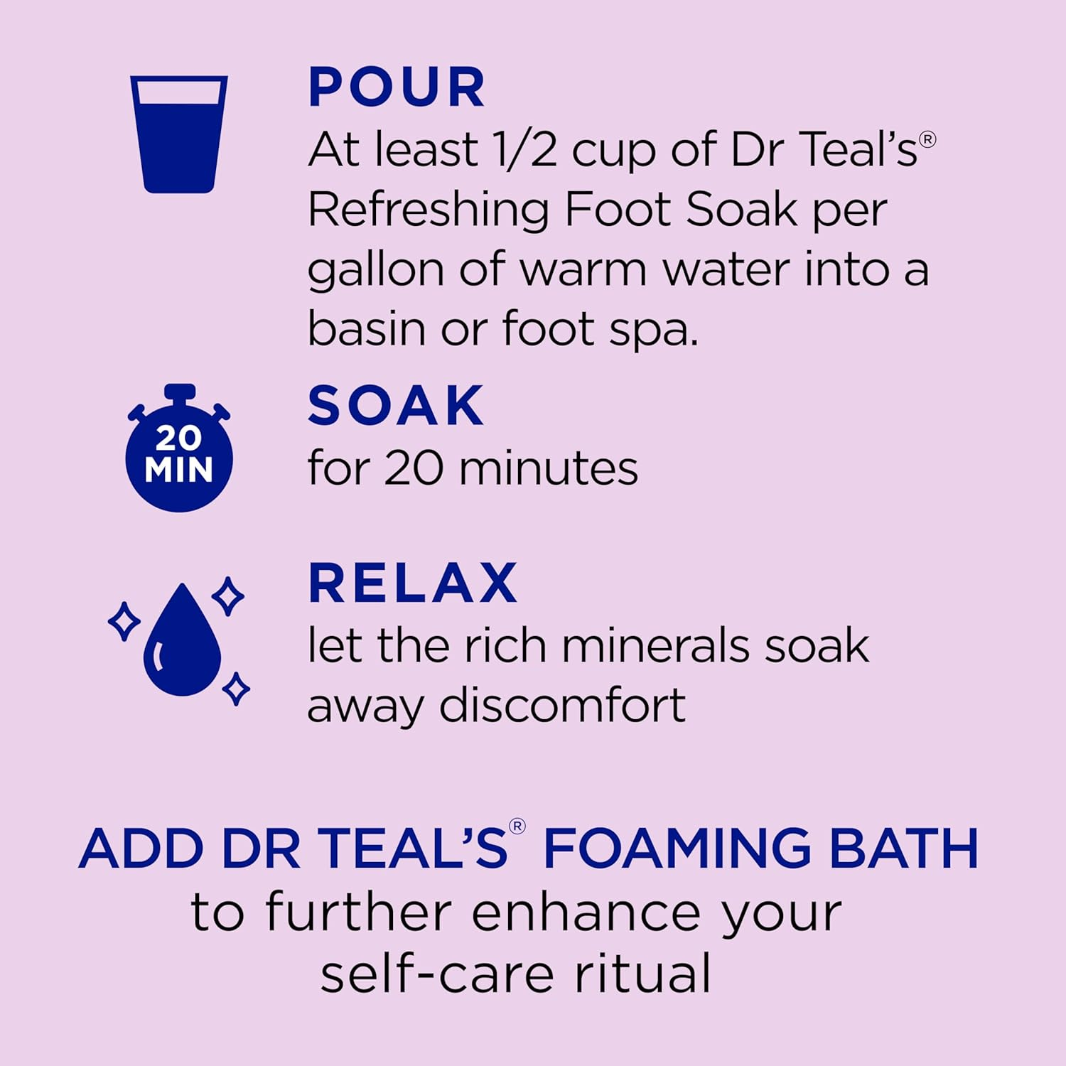 Dr Teal'S Pure Epsom Salt Foaming Bath with Lavender, 1 L image number 3