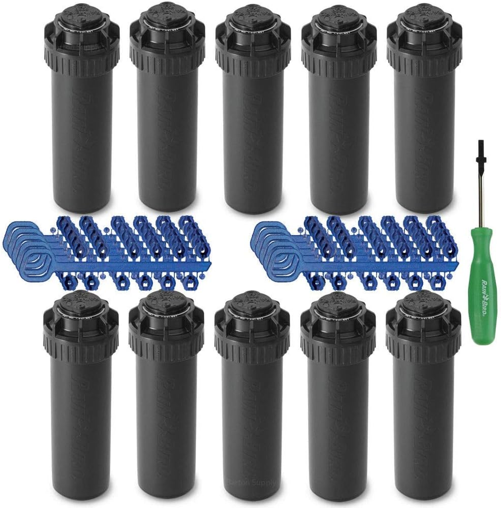 Rain-Bird 5000 Series Rotor Sprinkler Head - 5004 PC Model, Adjustable 40-360 Degree Part-Circle, 4 Inch Pop-Up Lawn Sprayer Irrigation System - 25 to 50 Feet Water Spray Distance (Y54007) (2 Pack)