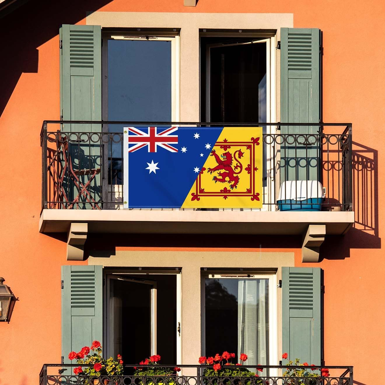 Large 3&times;5 FT Scottish Lion Australia Friendship Flag, Big Scotland Rampant Australian 150D National 2 in 1 Outdoor Banner,Decorgarden with Brass Gromment