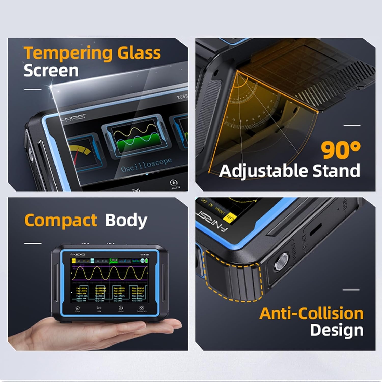 Wadukud 2C 53P 3 in 1 Digital Oscilloscope Multimeter Signal Generator, 250 Msa/S Sampling Rate 50Mhz Dual Channel Oscilloscope, Handled Multimeter with Multimeter Pen, Digital Oscilloscope Kit image number 6