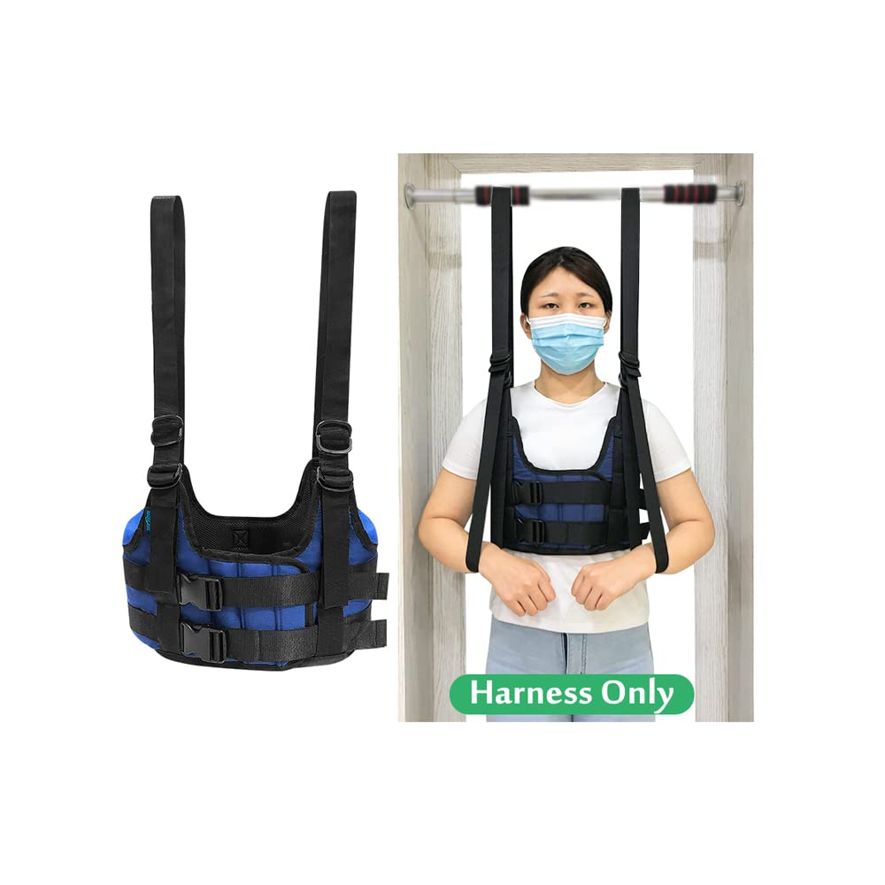 Back Stretcher Decompression Belt Lumbar Traction Inversion Table Alternative Spinal Decompression Machine Harness Back Stretching Realignment Device Herniated Disc Back Pain Relief (L 42~50")