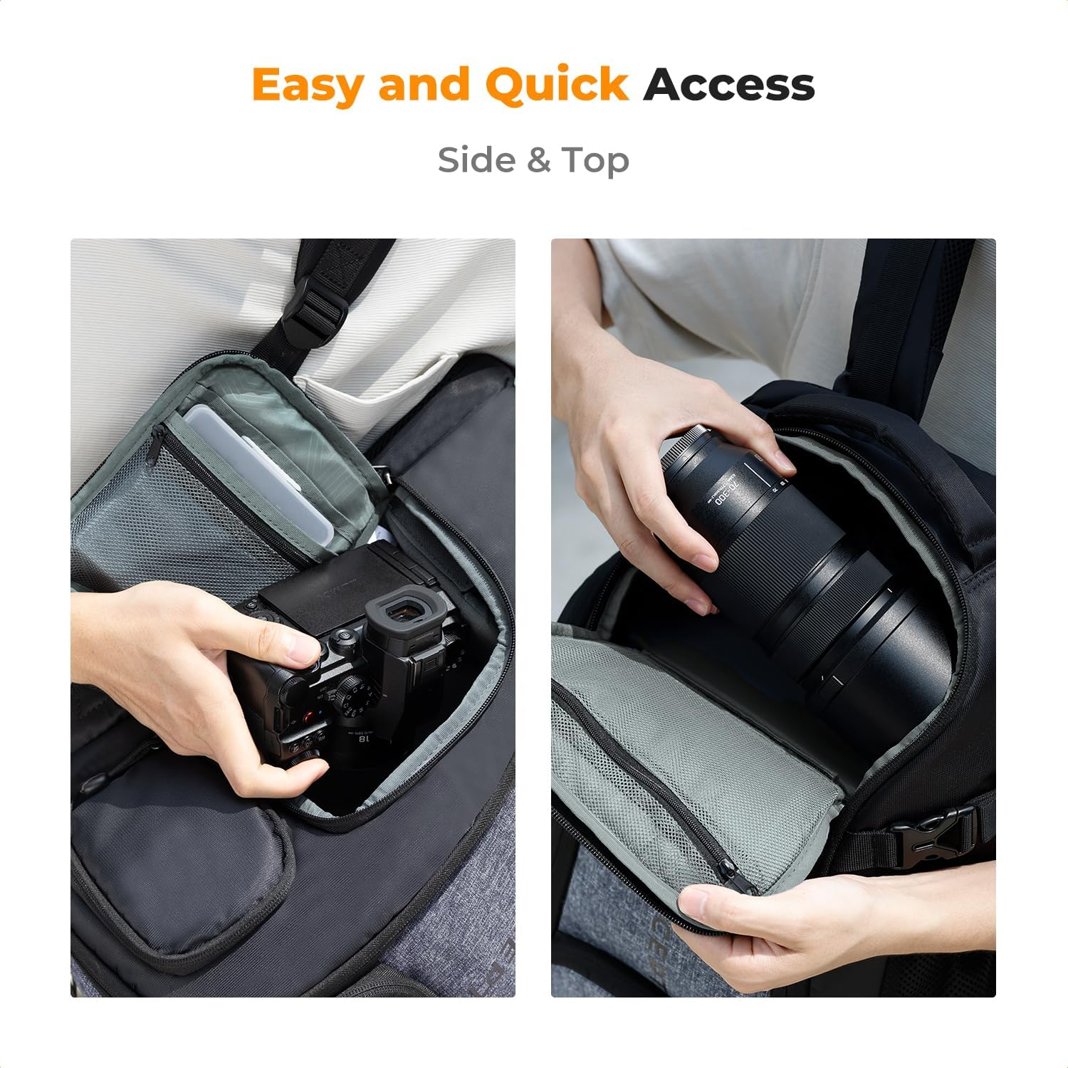 K&F Concept Kamerarucksack Wasserdicht Fotorucksack F&uuml;r Canon Nikon Sony Spiegelreflexkameras, Drohne, Objektiv, Laptop, Stativ Und Zubeh&ouml;r image number 1