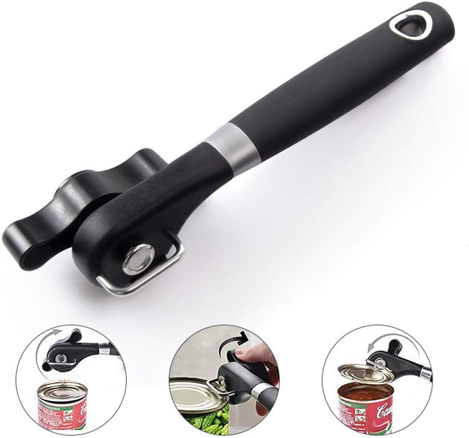 LIONAL Can Opener, Can Opener Manual-Safety Feature Prevents Sharp Edges and Cuts, Ergonomic Soft Grips Handle, Food Grade Stainless Steel (Portable Easy Can Opener, Black) image number 5
