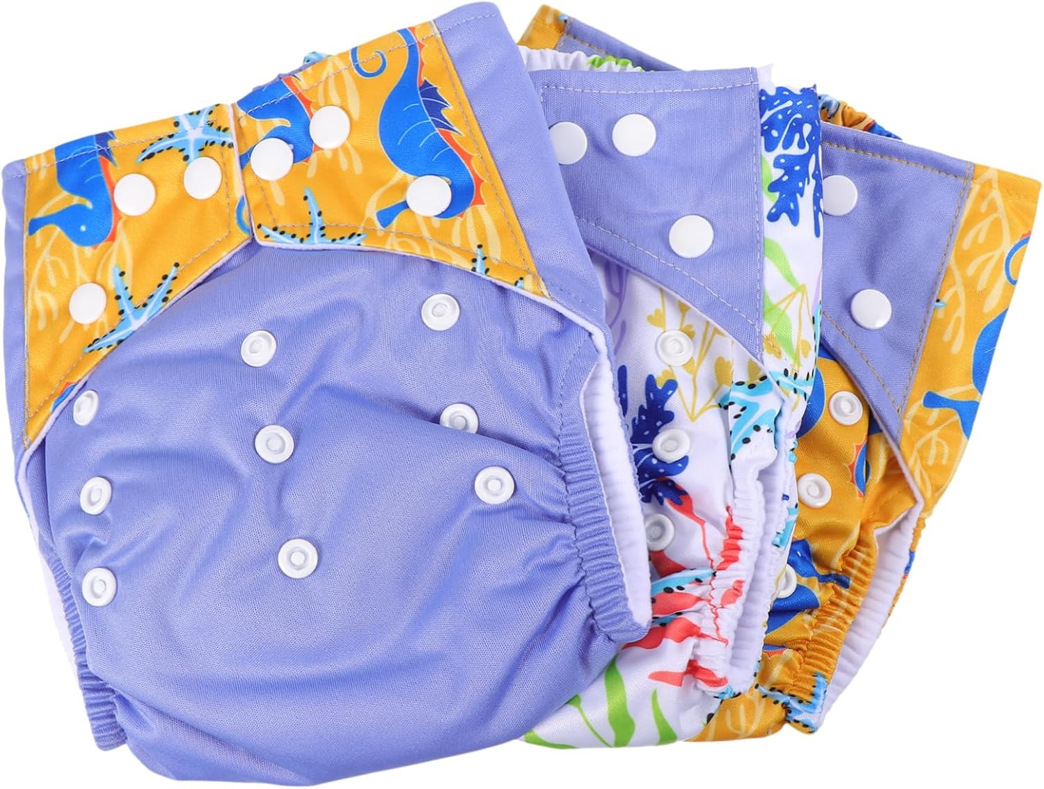 3Pcs Absorbent Newborn Cloth Diapers for Boys Girls Soft Elastic Leg Closures Breathable Nappies image number 3