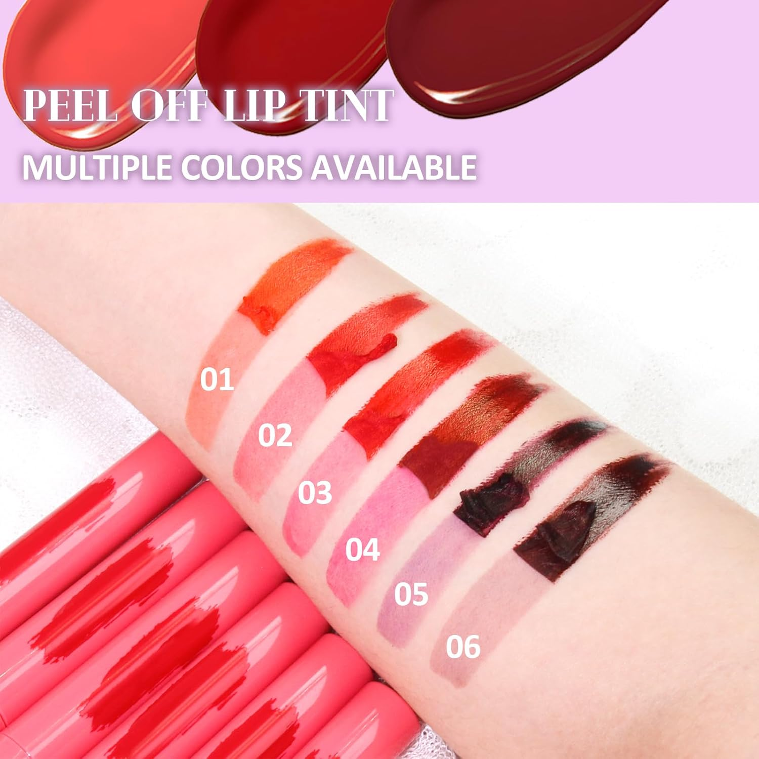 Peel off Lip Liner Stain, Peel off Tattoo Lip Tint, Peel off Lip Stain with Matte Finish, Waterproof, Long Lasting, Transfer Proof Red Lip Tint, Highly Pigmented Color, Non-Stick Cup Lip Stain image number 2