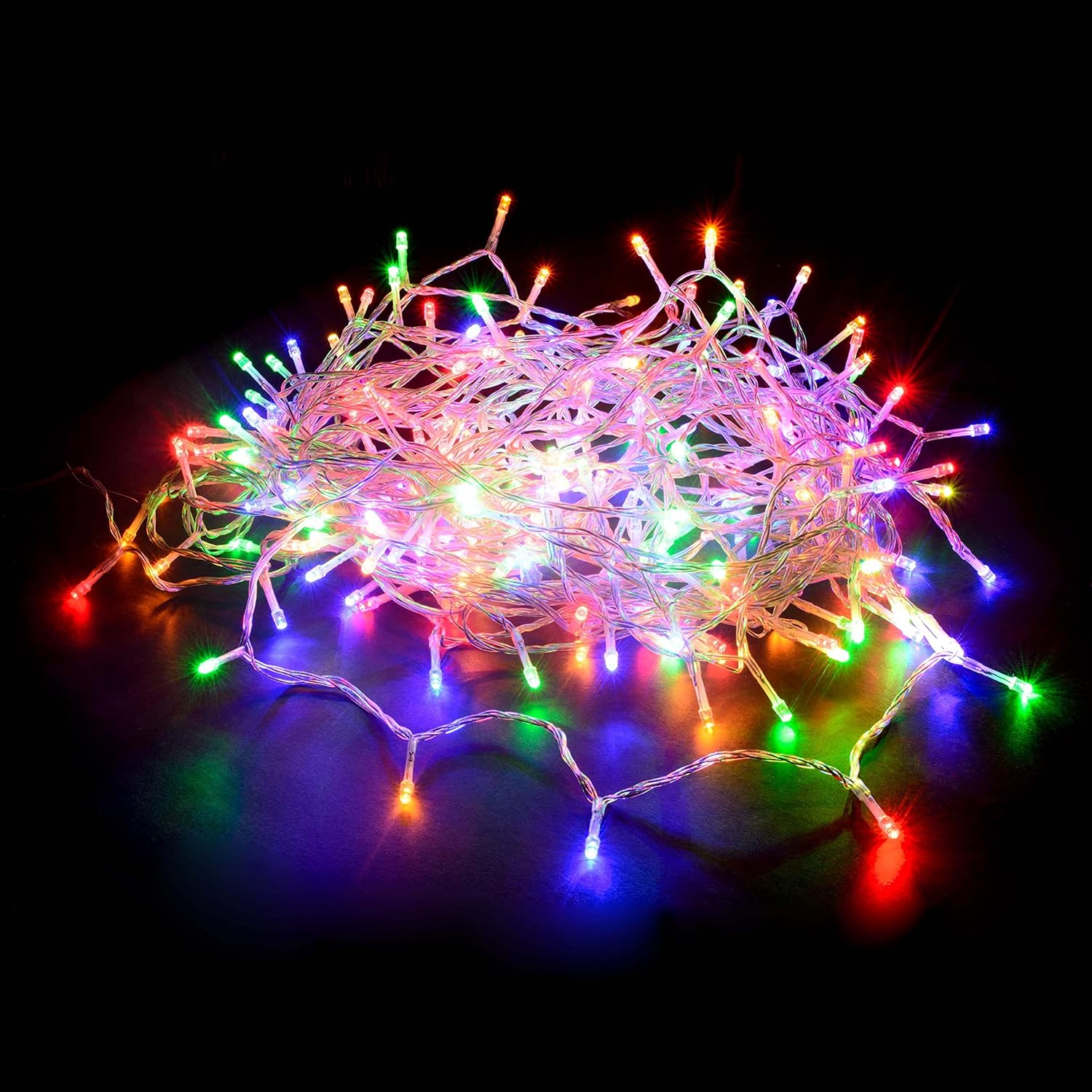 520 LED Connectable Fairy Light Chain Dark Green Cable - 3 Colour Options - Multicolour