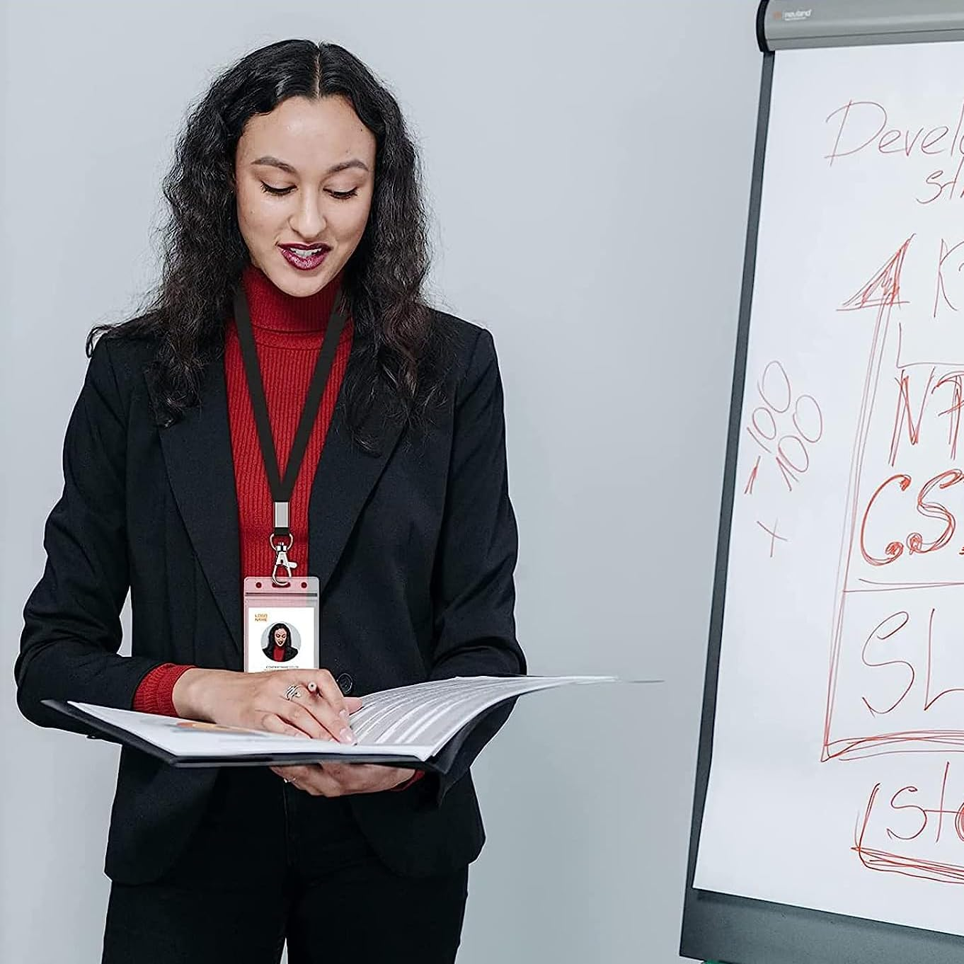 20Pcs Clear Plastic Heavy Duty Vertical Name Badge ID Card Holders,Plastic Tags Holders,Vertical Holder, Tag Holder with 20 Pcs Lanyards - Style B image number 3