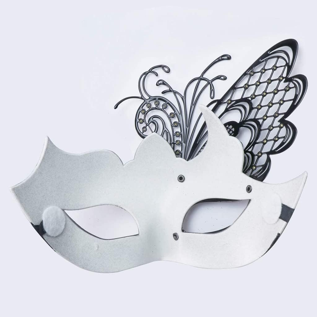 Male Venetian Mardi Gras Halloween Party Masks Evening Prom Mask Bar Costumes Accessory Masquerade Mask for Women - Black image number 3