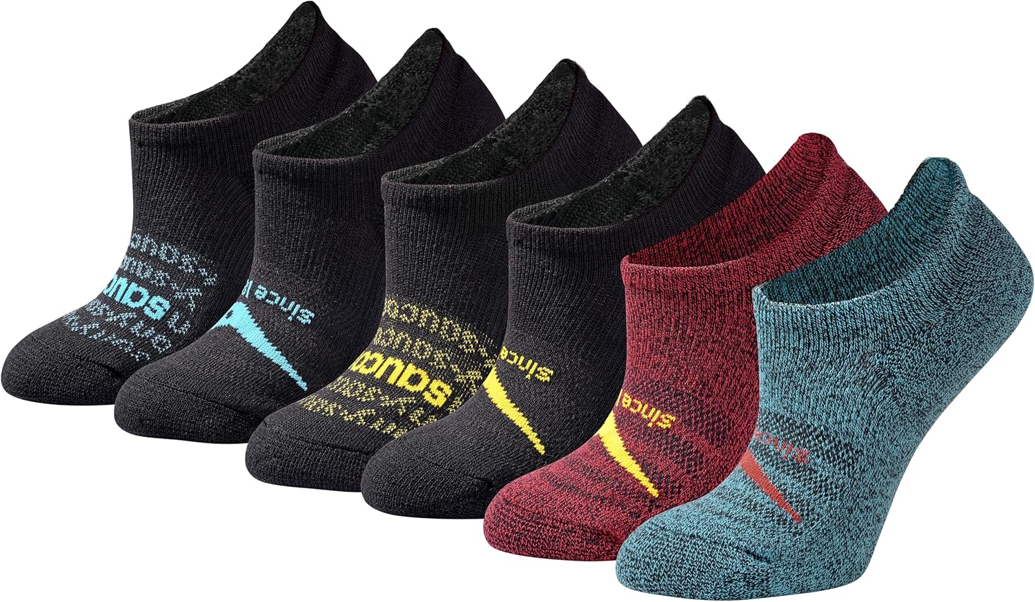 Saucony Women'S 6 Pack Selective Cushion Performance No Show Athletic Sport Socks image number 5