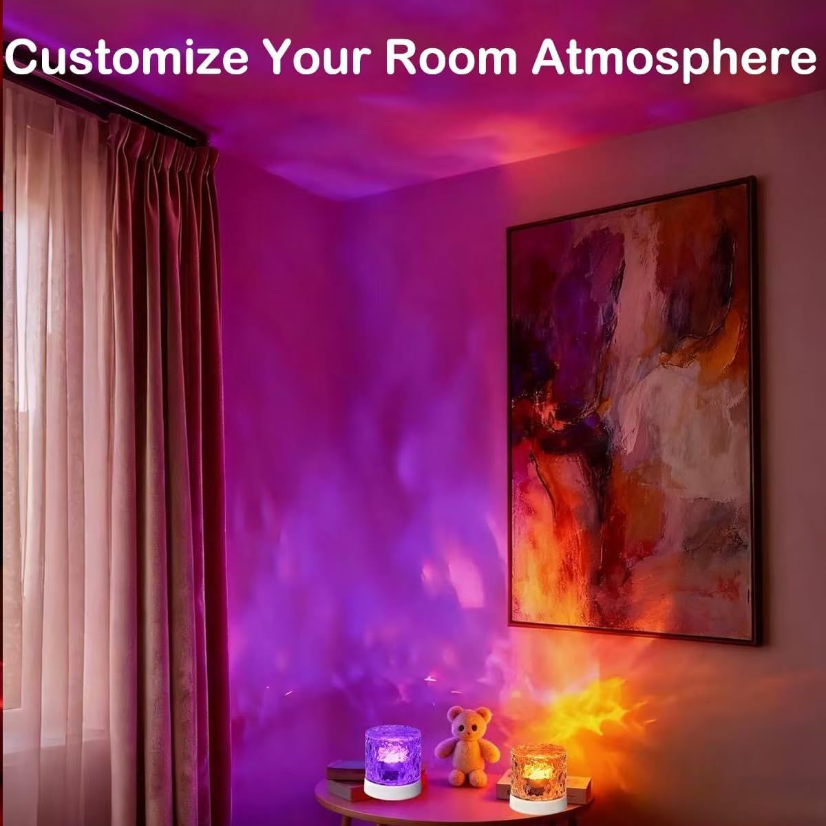 Northern Lamps Cordless LED Ocean Wave Projector Light, Rechargeable 3D Water Ripple Effect, Color-Changing Bathroom Lamp for Bathtub, Shower, Spa Relaxation image number 4