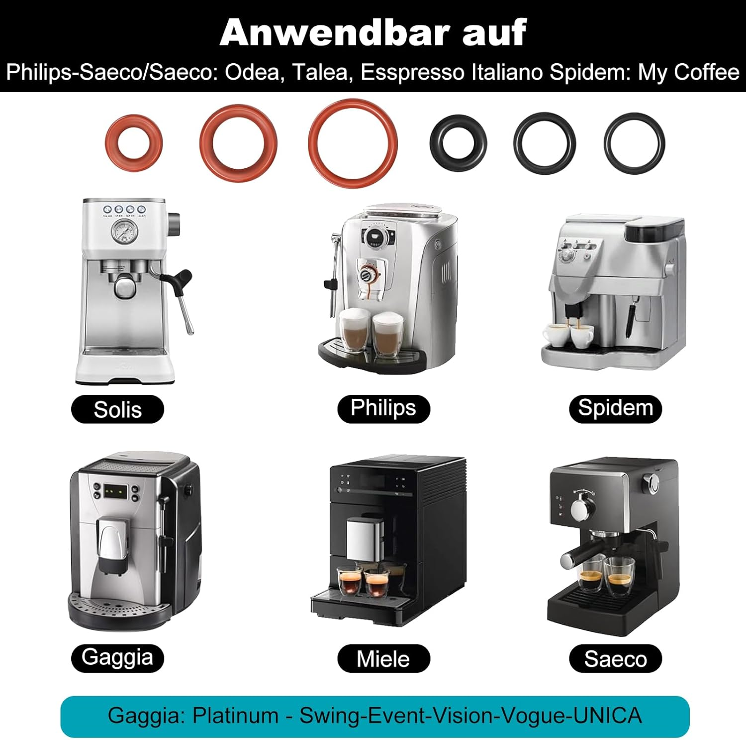 REJOECE Door Trim Clips, Pack of 30 Oring Seals, Seal O-Ring Maintenance Kit, Care Kit Seal O-Ring Seal Maintenance Kit O-Rings Compatible with Support Valve Steam Valve Brewing Group image number 5