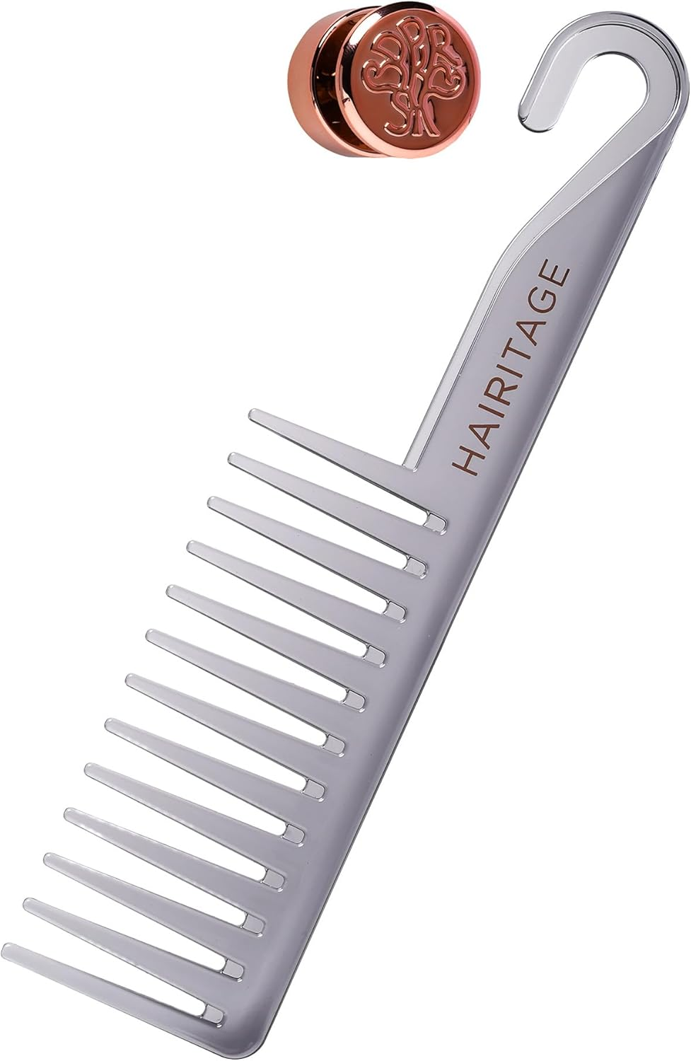 HAIRITAGE by MINDY Hang in There Shower Comb for Detangling Wet Hair after Shampoo and Conditioner, Grey image number 2
