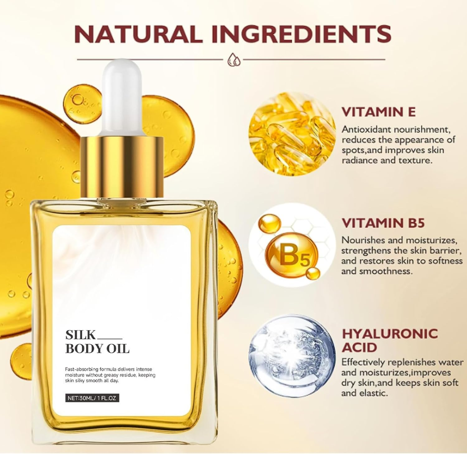 Gouda Silk Body Oil, Body Perfume Oil for Women, Bath & Shower Essential Oil for Smooth and Hydrated Skin, Refreshing Non-Greasy, Infused with Shea Butter, Coconut Oil, Vitamin E (2Pcs) - 1Pcs image number 4