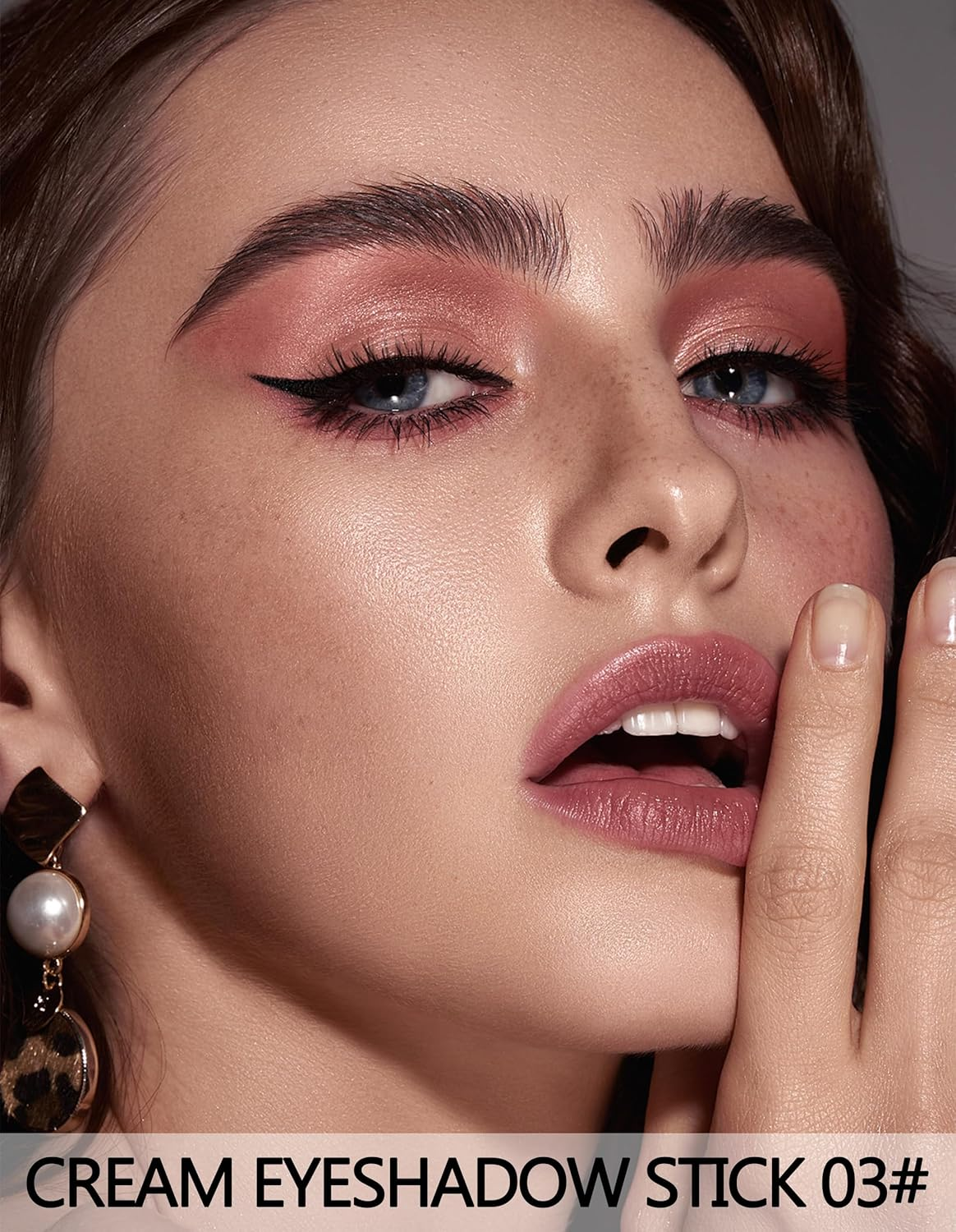 Erinde Shimmer Cream Eyeshadow Stick, Long Lasting Metallic Eye Shadow Sticks, Waterproof Creamy Glitter Eyeshadow Pencil, High Pigmented Blendable Neutral Eye Makeup #E03 image number 1