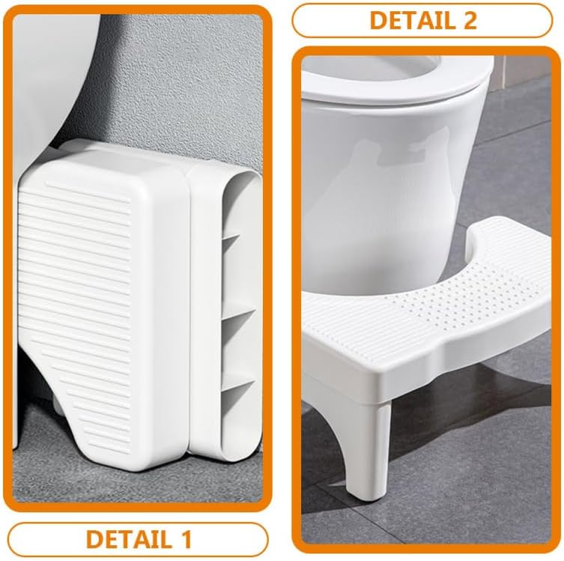 Flying Stool Toilet Foot Rest Adjustable Height Bathroom Stool for Home Use Anti-Skid Pp Material Comfortable Support for Adults and Children image number 2