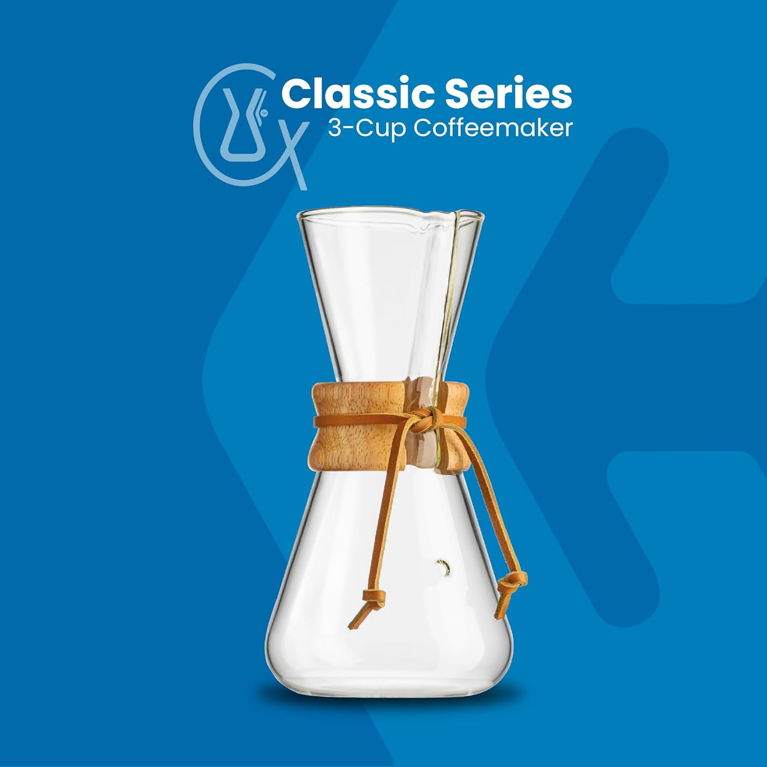 Chemex Pour-Over Glass Coffeemaker - Classic Series - 3-Cup - Exclusive Packaging image number 2