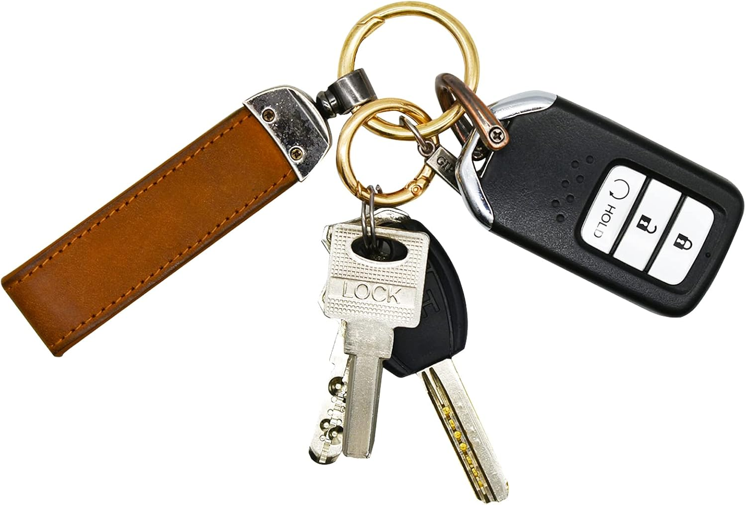 Maydahui 20PCS Spring O Ring Zinc Alloy Spring Clip 4 Size (0.8, 0.98, 1.1, 1.3Inch) Gold round Carabiner Snap Hook Key Ring Circle Trigger Rings Multi-Purpose for Handbag Purse Dog Leashes image number 5