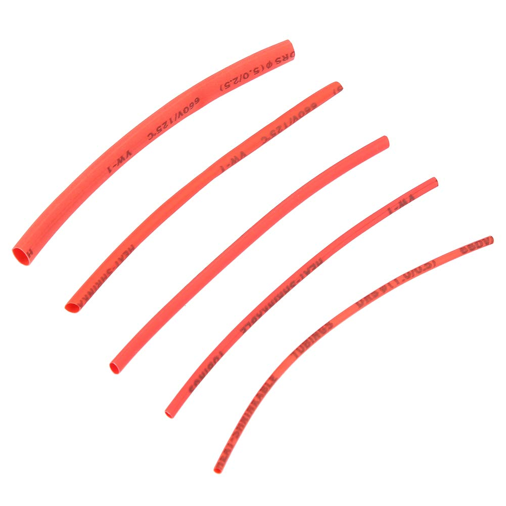 100 Pieces XLPE Heat Shrink Tubing Electrical Cable Insulation Tubing 5 Colors 5 Sizes 100Mm Cable Connector Repair Mechanical Protection