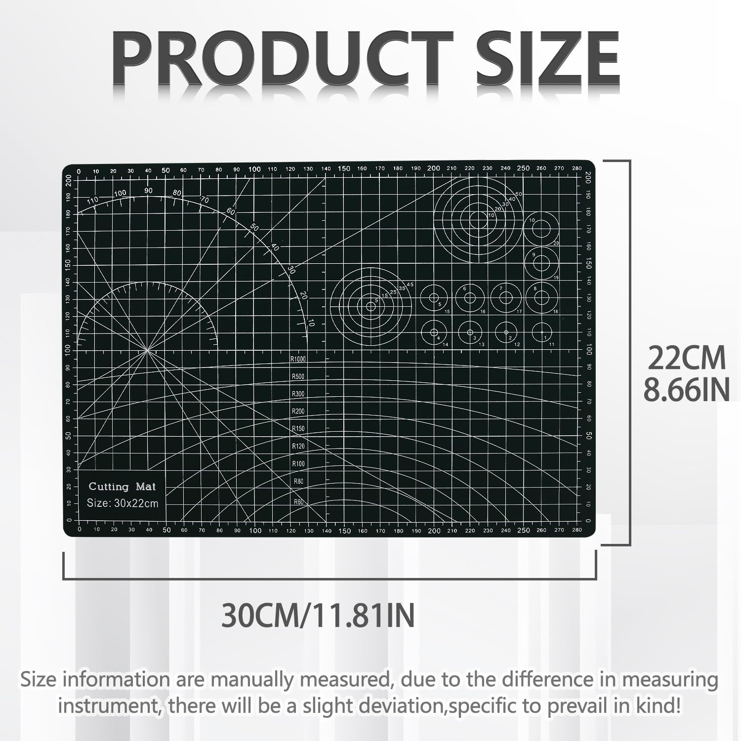 WALWAL Double-Sided Self Healing Cutting Mat, 11 Inches X 8 Inches Base for Quilting, Sewing Ideal for Sewing Crafts Hobby(A4,Green) image number 1