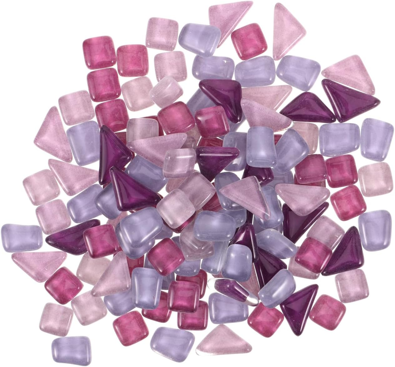 PRETYZOOM 1 Pack Irregular Mosaic Pieces, Glass Mosaic Pieces for DIY Art Crafts, Crystal Tiles for Decoration, Mixed Purple Colors and Shapes image number 2