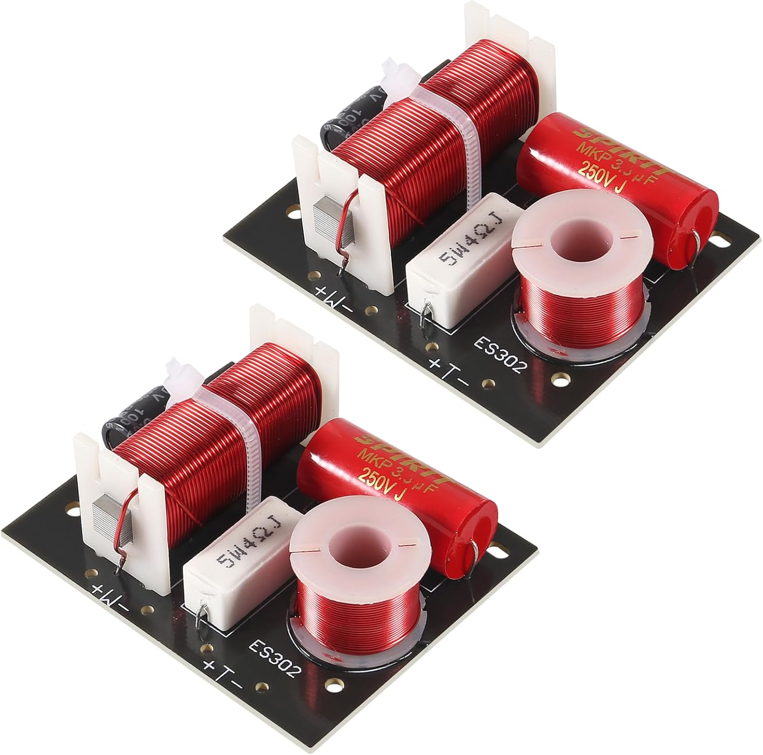 JUZITAO 400W Speaker Frequency Divider 2 Way Treble/Bass 2 Unit Hi-Fi Audio Speaker Crossover Filter Frequency Distributor DIY Module (2Pcs) image number 4