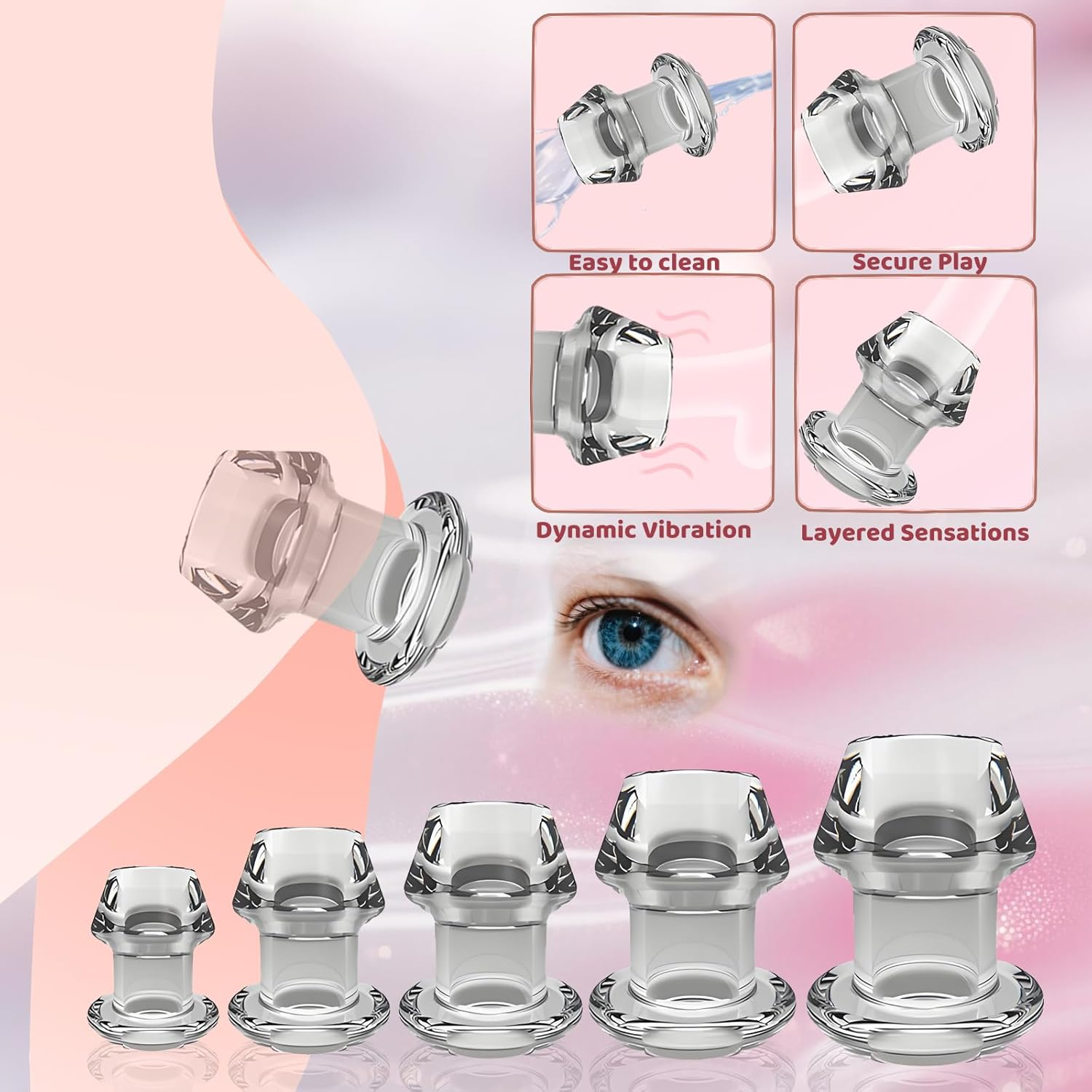 Hollow Anal Plug Anal Trainer Adult Sex Toy Butt Plug Anal Toy for Couple Sm Silicone Tpe Material Stimulator for Couple L image number 3