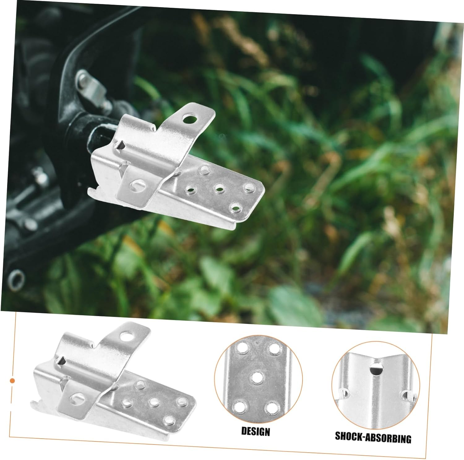 Beatifufu 2Pcs Motorcycle Accessories Foldable Foot Peg Mount Footrest Peg Bracket Easy Installation image number 4