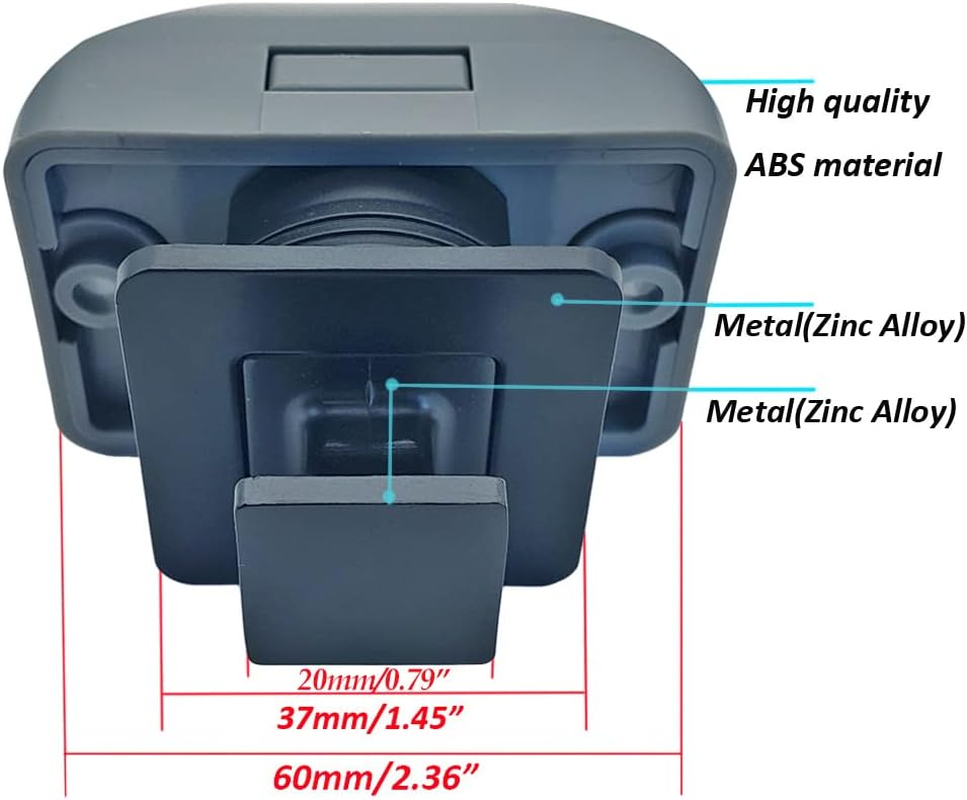 6 Packs PUROCEAN Metal Push Button Latch Square RV Push Button Catch (Black) image number 6