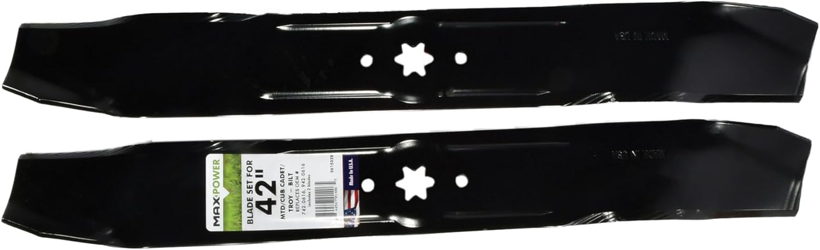 Maxpower 561532XB 2 Blade Commercial Mulching Set for 42" Cut MTD, Cub Cadet, Troy-Bilt Mowers, Replaces OEM No. 942-0616, 742-0616, 942-04126