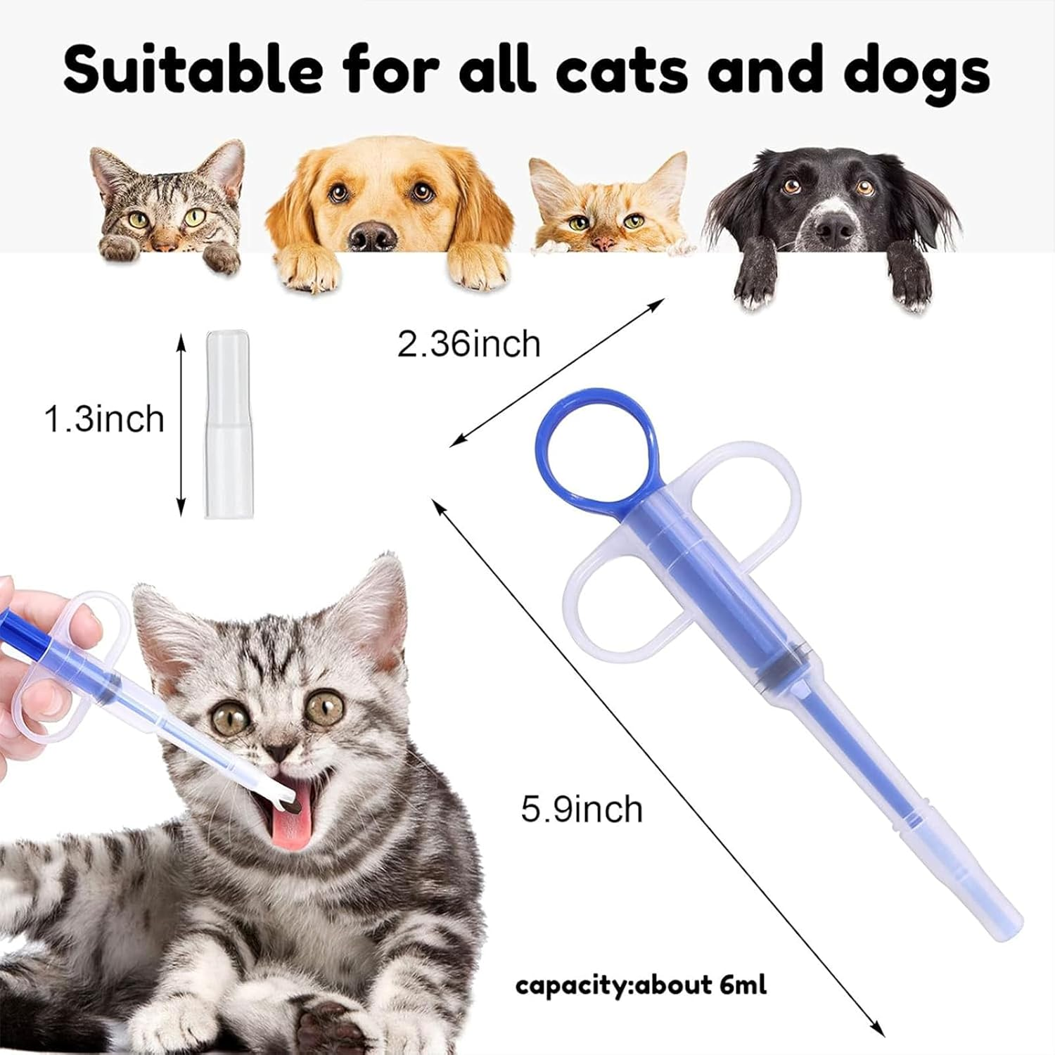 Pet Pill Dispenser Medicine Feeder Pet Is Given Medicines Medical Feeding Tool - Pet Pill Dispenser Syringes Super Durable and Reusable Extremely Convenient (3 Pack) image number 4