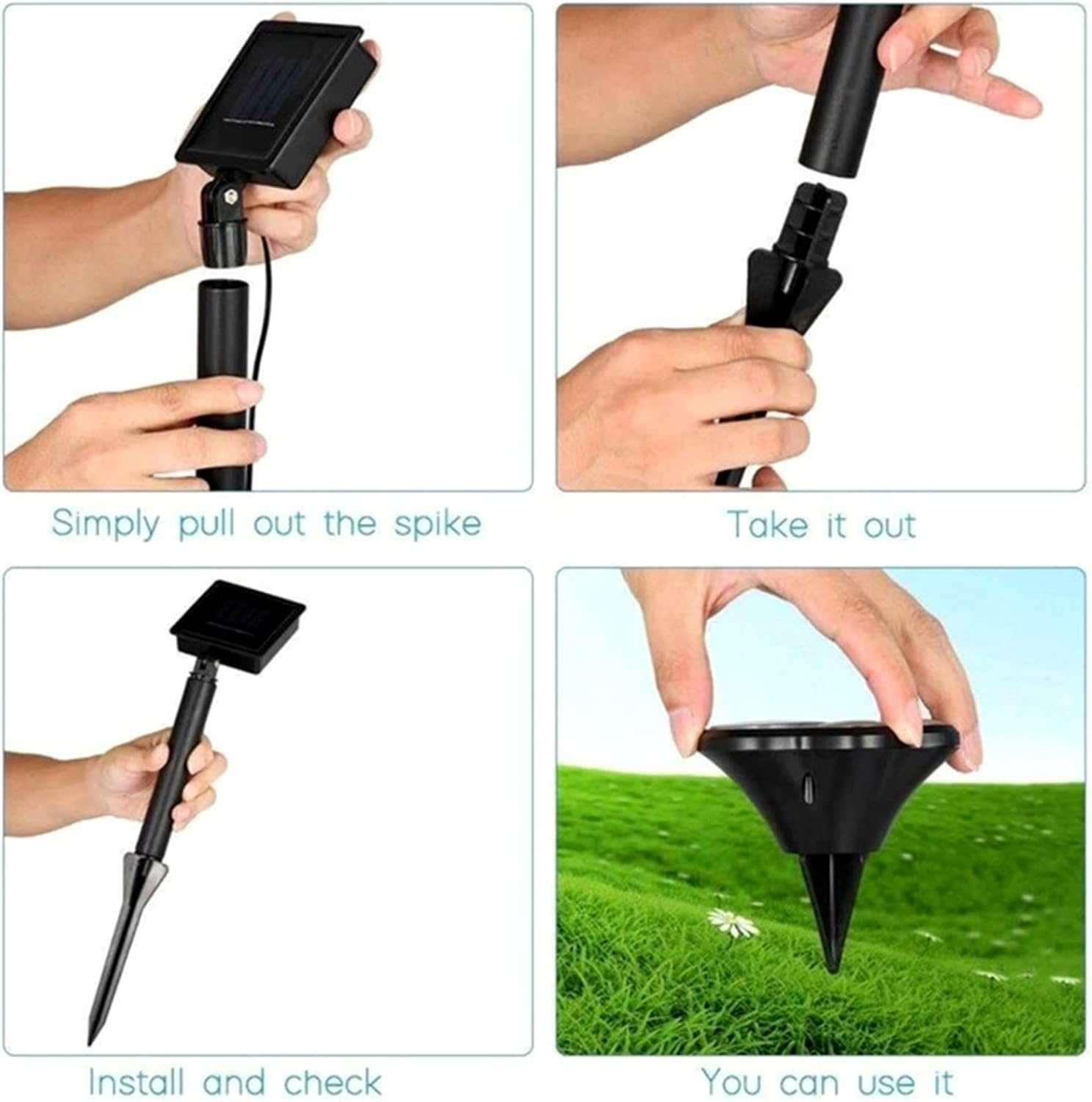 Paw Print Solar Lights, 4 in 1 Waterproof Solar Outdoor Lights LED Solar Dog Animal Paw Print Solar Decor Lamp Solar Garden Lights Walkway Lighting for Patio Lawn Yard Pathway Outdoor (Warm Light) image number 5