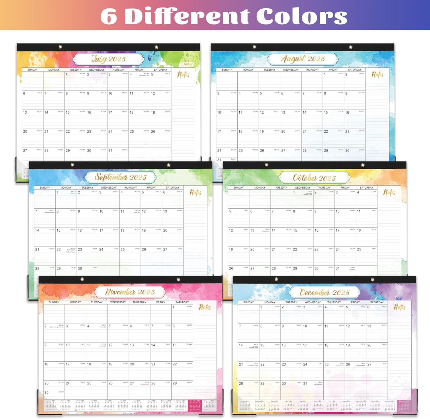2025-2026 Desk Calendar - JUL 2025 - DEC 2026, 14.6" X 11.4" 2025-2026 Calendar, 18 Months Desk Calendar, Desk Pad, Colorful image number 3