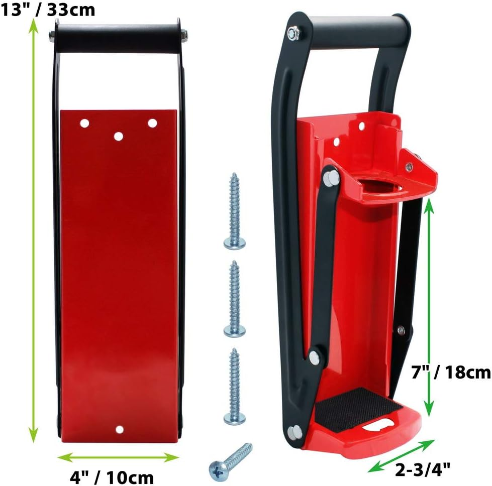 Laffeya Can Crusher Wall Mounted, Can Crusher 16 Oz, Crusher Aluminum, Soda Cans, Beer Cans and Water Bottles, Can Smasher for Recycling (16 Oz, Red) - Black image number 4