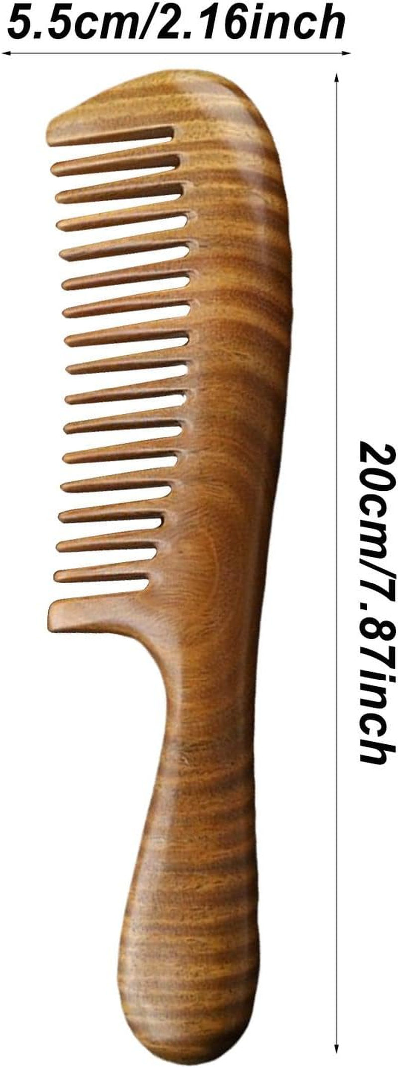 Wooden Comb, Walnut Wood Hair Comb, Sandalwood Detangling Comb, Hair Styling Tools, Scalp Massager Comb, Curly Hair Detangler, Wavy Hair Comb, Long Hair Styling Tools, Natural Wood Hair Accessories image number 5