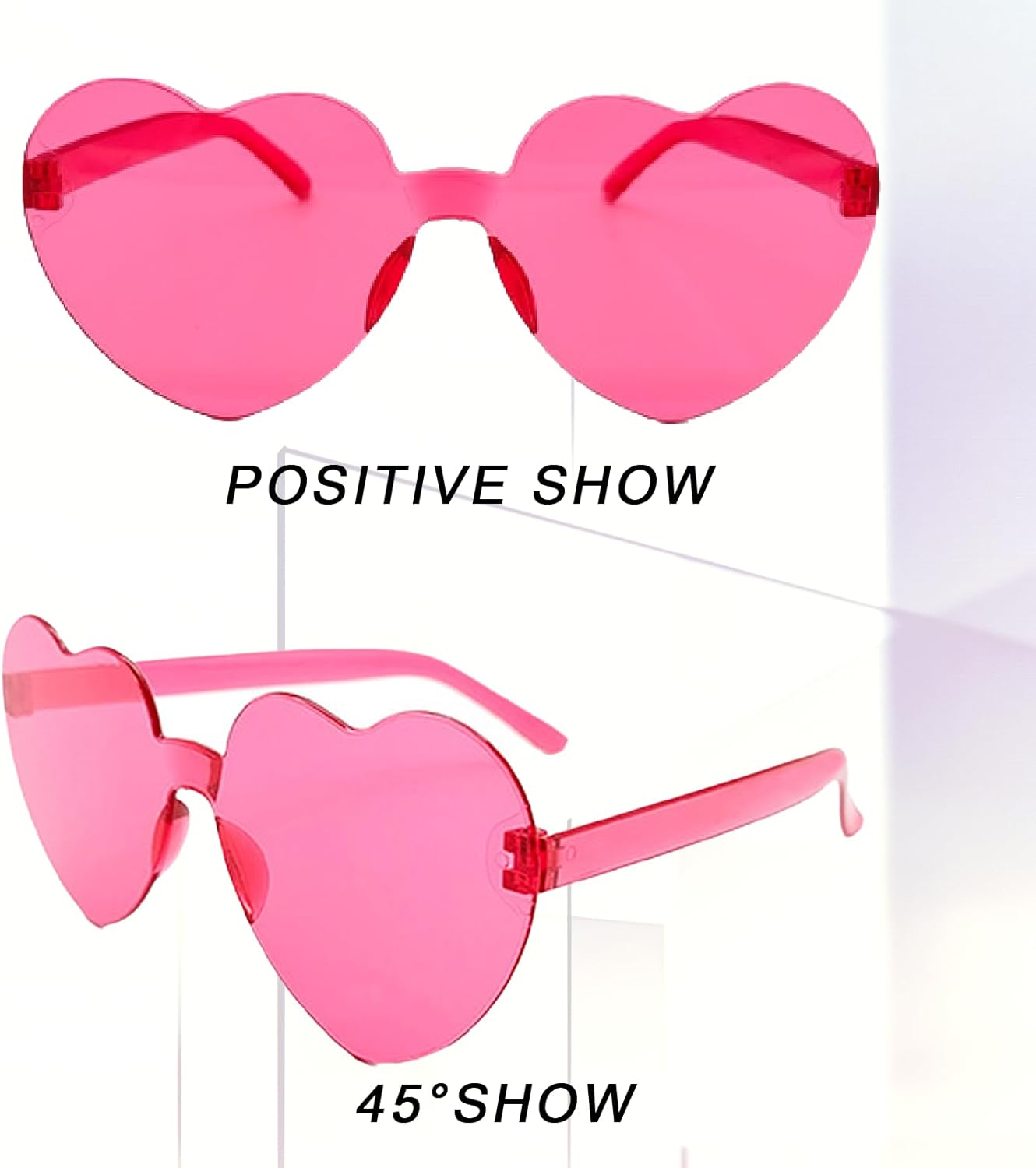 12PCS Party Glasses Frameless Candy Heart-Shaped Sunglasses Love Glasses Photo Booth Props Party Accessories Suitable for Parties Masquerade Parties Theme Parties Travel Cycling image number 4