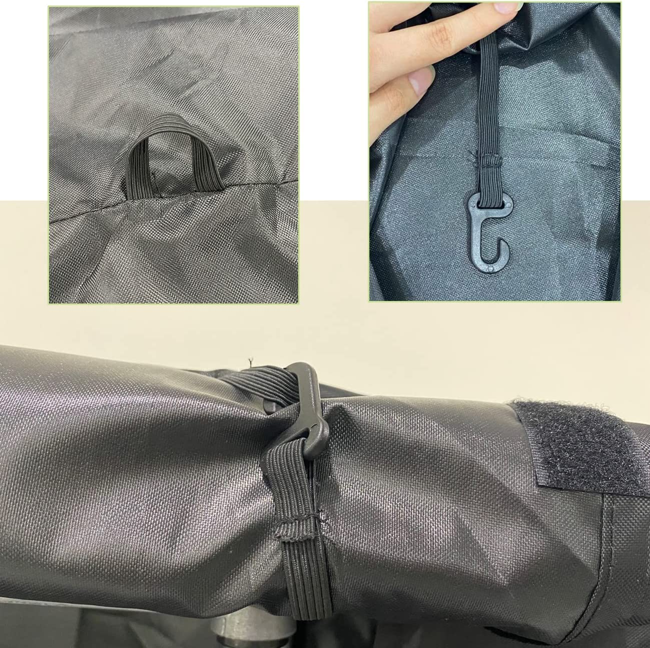 J&C Outdoor Bird Cage Cover Heavy Duty 420D Blackout Sun Light for Night Waterproof Black Birdcage Covers for Bird Sugar Glider Cat Rabbit Cage Medium (104 X 69 X 122 Cm) image number 6