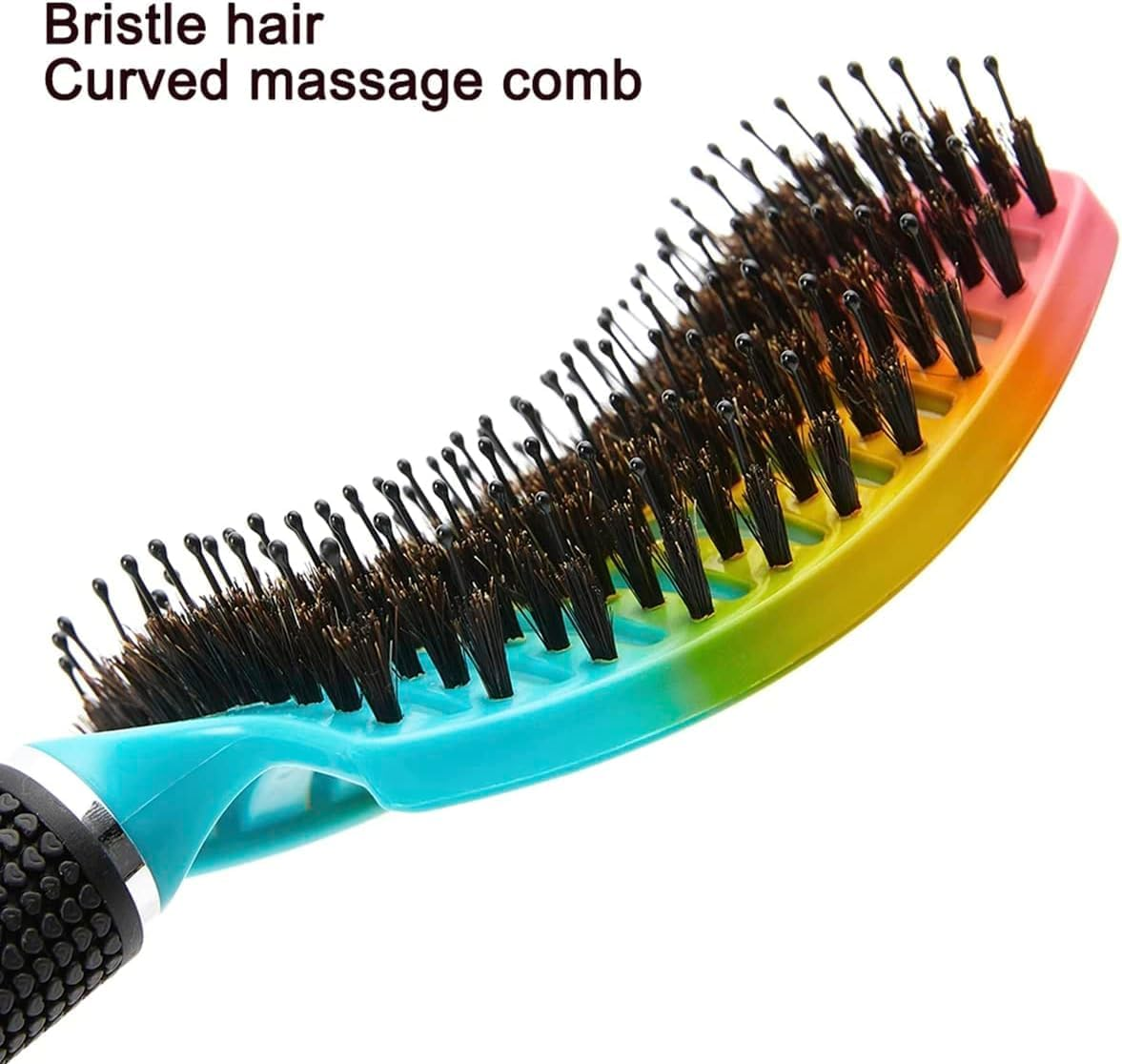 2 Pack Detangling Hair Brush,Boar Bristle Hair Brush,Fast Drying Styling Massage Hairbrush for Men Women,Curved Vent Styling Brush for Wet Dry Curly Thick Straight Hair (Blue & Pink) image number 6