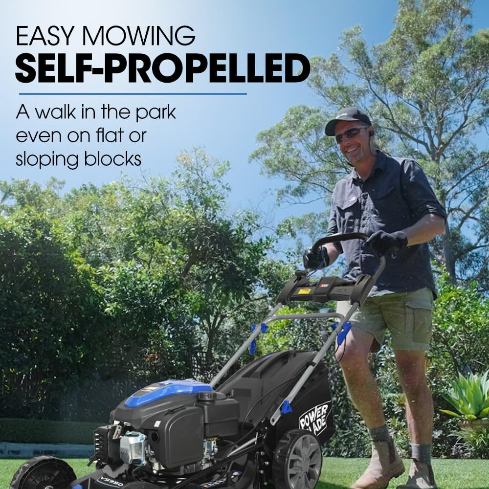 Powerblade 20" 200Cc Self-Propelled Lawn Mower, Electric Start, 7 Height, Steel Deck, Deck Wash Port, OHV 4-Stroke Petrol - VS950 image number 4