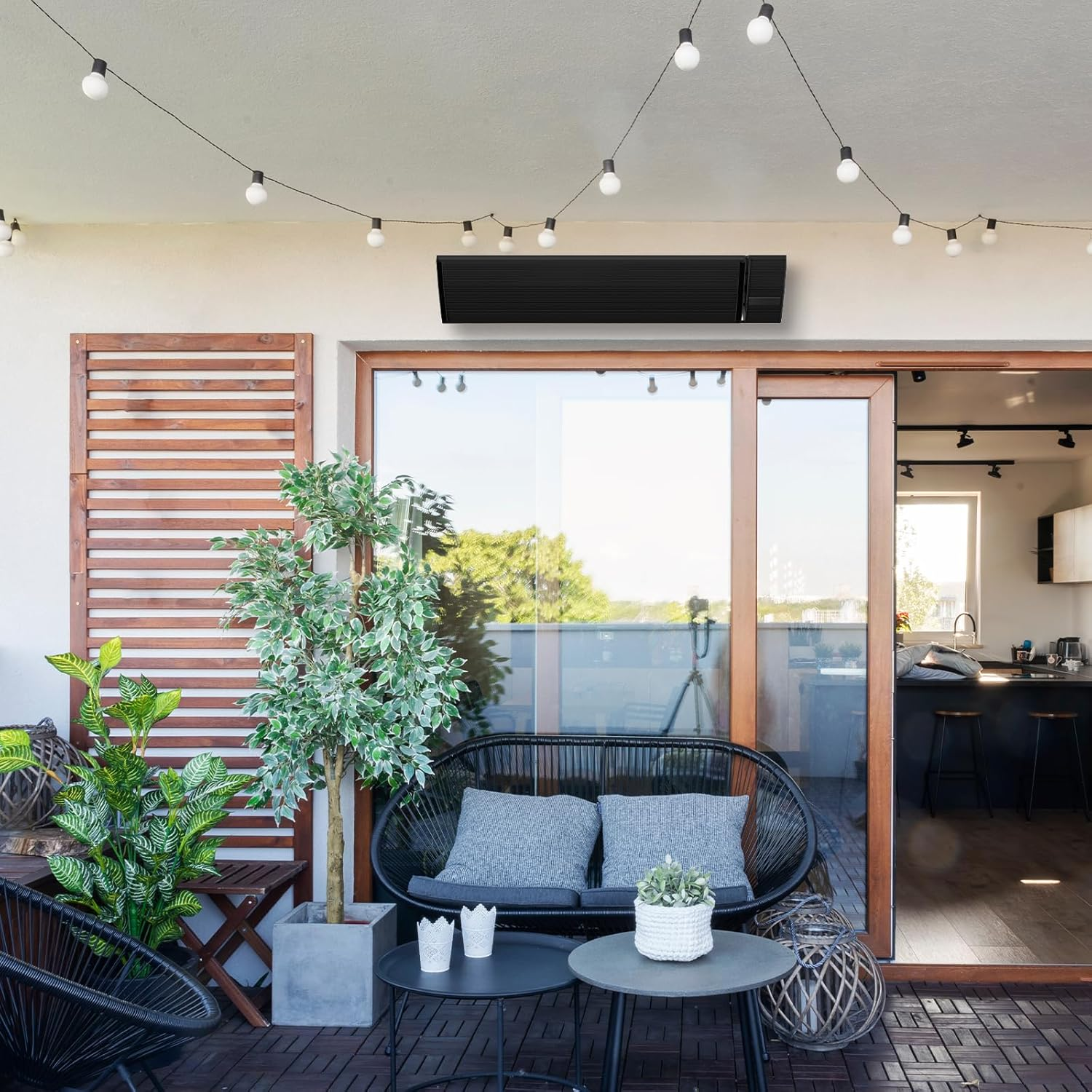 1500W WIFI Infrared Heater for Outdoor, Built-In Thermostat Infrared Heater Strip, Mobile App Control Wall & Ceiling Energy Saving Eco-Friendly Heating Radiant Patio Heater