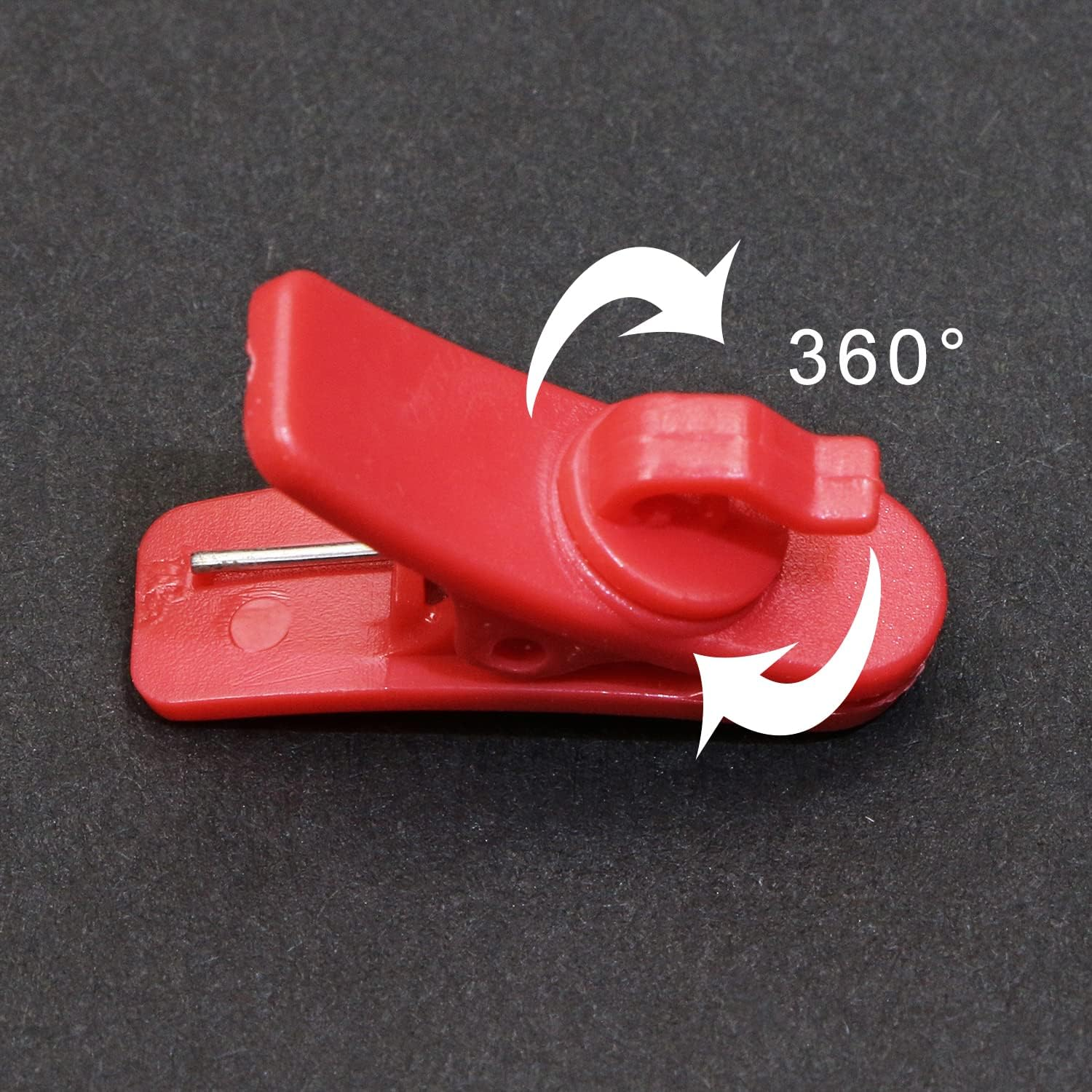 Mini Skater 5Pcs Earphone Cable Wire Clip 1 Inch Length Small 360 Degree Rotate Headset Wire Clip for Headphone Earphone (Red) - Clear image number 4