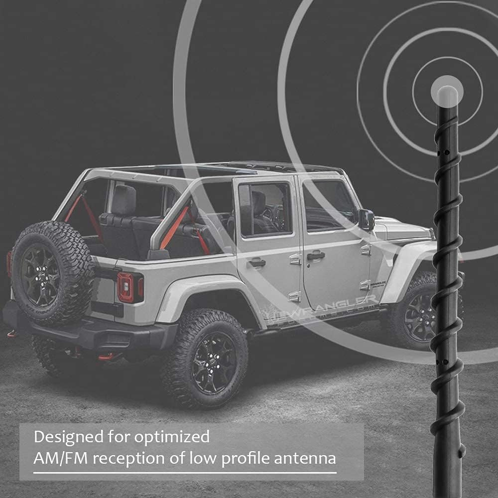 VOFONO 7 Inch Spiral Antenna for 2007-2019 Jeep Wrangler JK JL image number 4