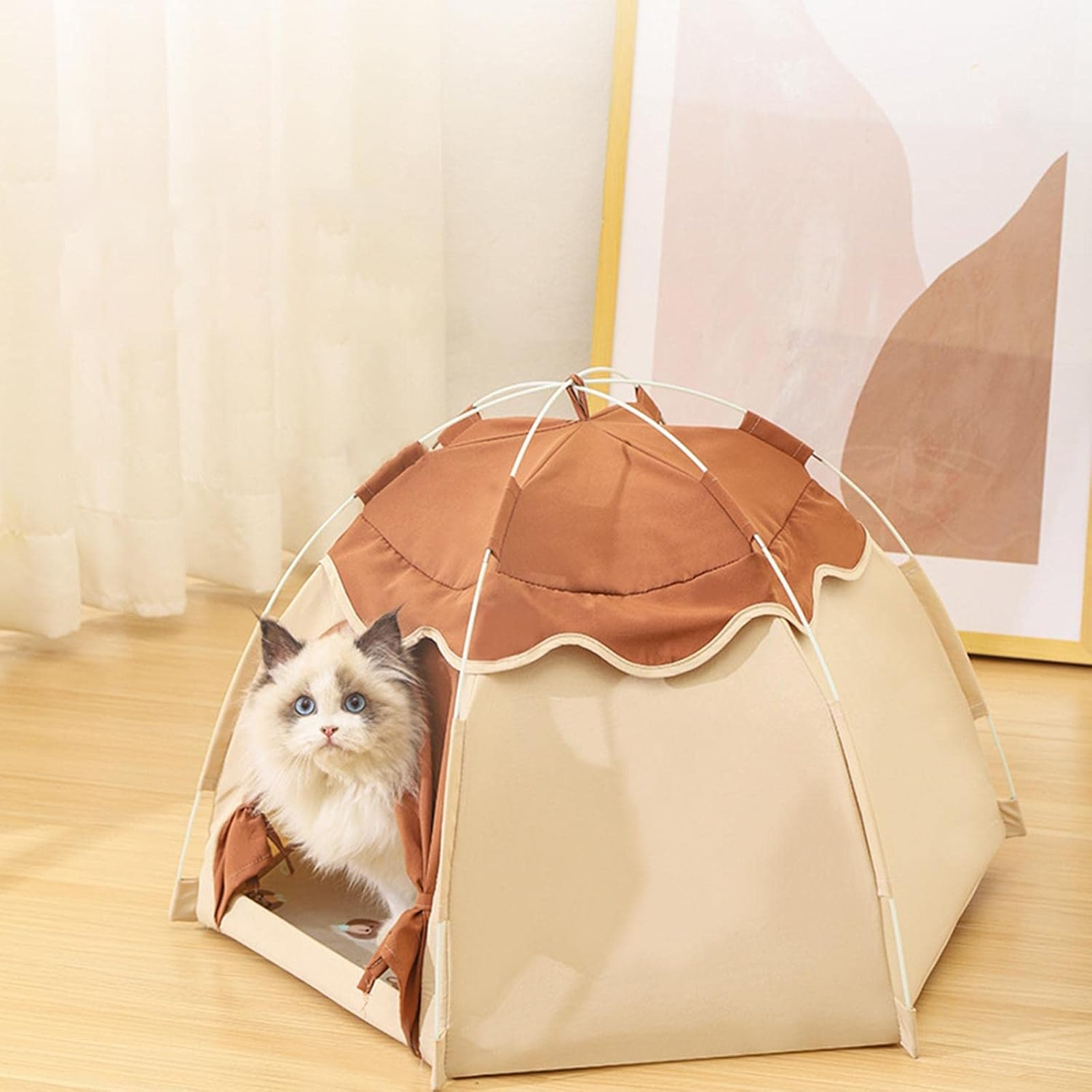 Pet Tent Cat Tents for Indoor Cats with Cushion Nest Comfortable Cat House Bed Cat Bed Cave for Small Animals Rabbits Kitten Puppy Camping